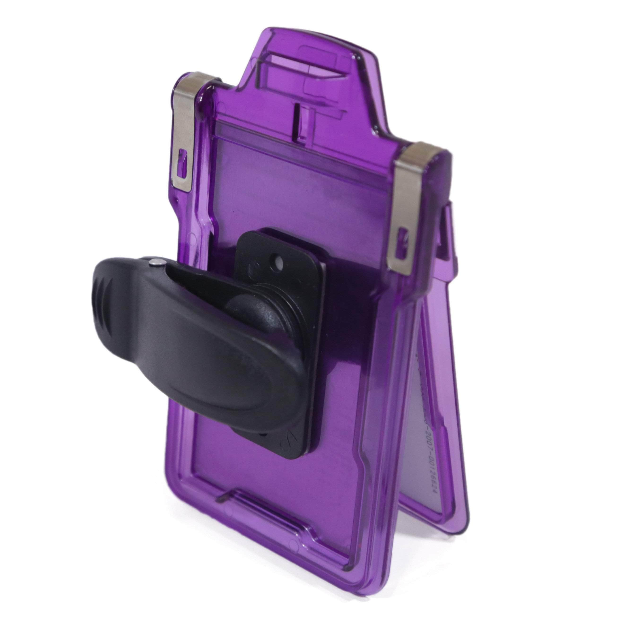 Secure Badge Holder Classic Vertical 1 ID Card Holder With Belt Clip - Green - IDSH1004 - 001B - BC - Grn