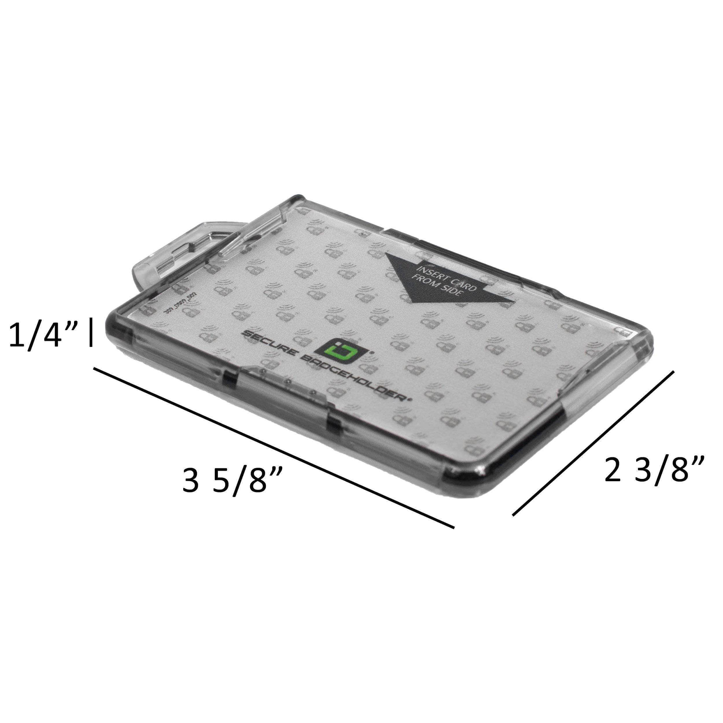 Secure Badge Holder Duolite ® Vertical 2 ID Card Holder, and Lanyard Bundle - Clear - IDSH2038 - clrblk