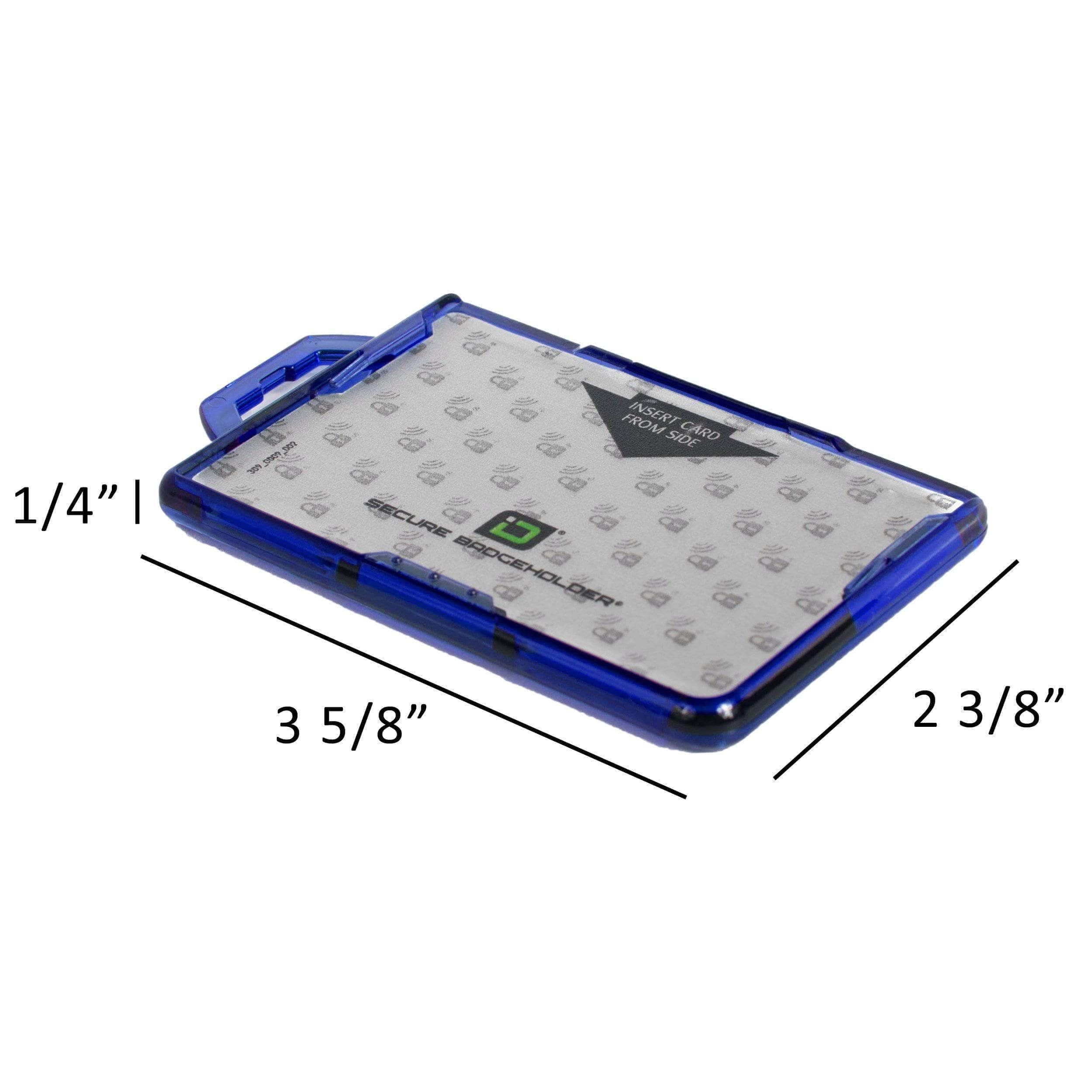 Secure Badge Holder Duolite ® Vertical 2 ID Card Holder, and Lanyard Bundle - Blue Black - IDSH2038 - blublk