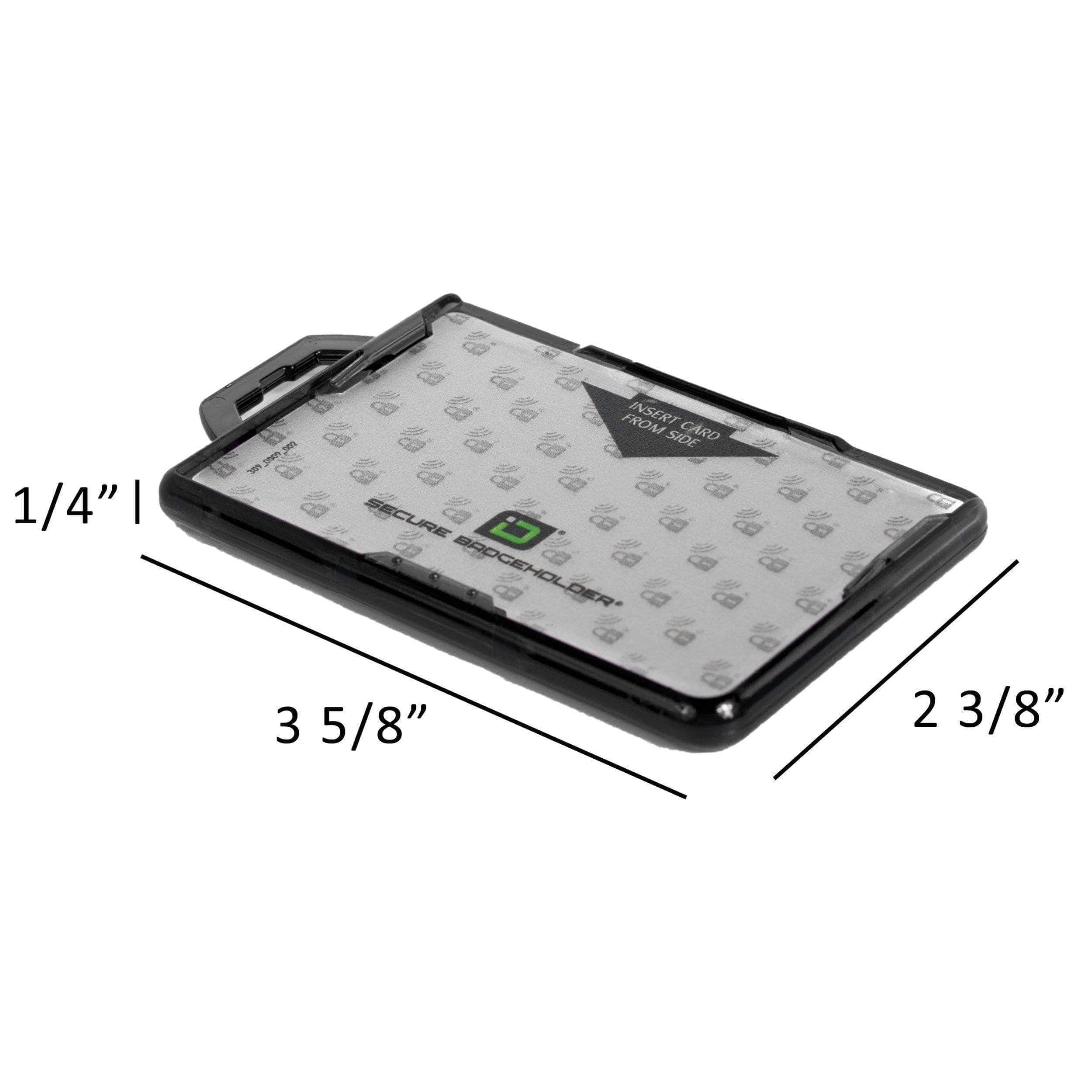 Secure Badge Holder Duolite ® Vertical 2 ID Card Holder, and Lanyard Bundle - Black - IDSH2038 - blkblk