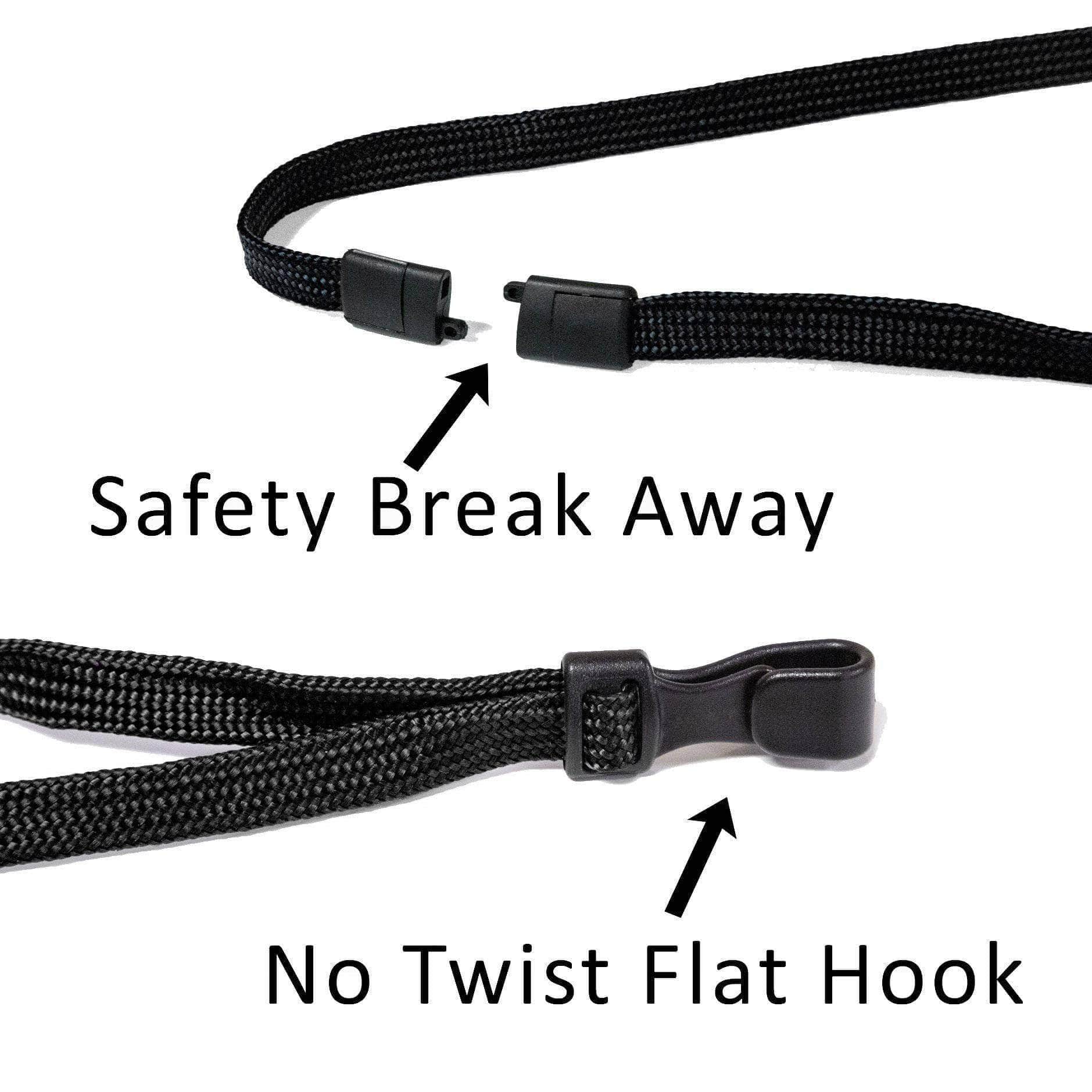 Secure Badge Holder Duolite ® Vertical 2 ID Card Holder, and Lanyard Bundle - Black - IDSH2038 - blkblk