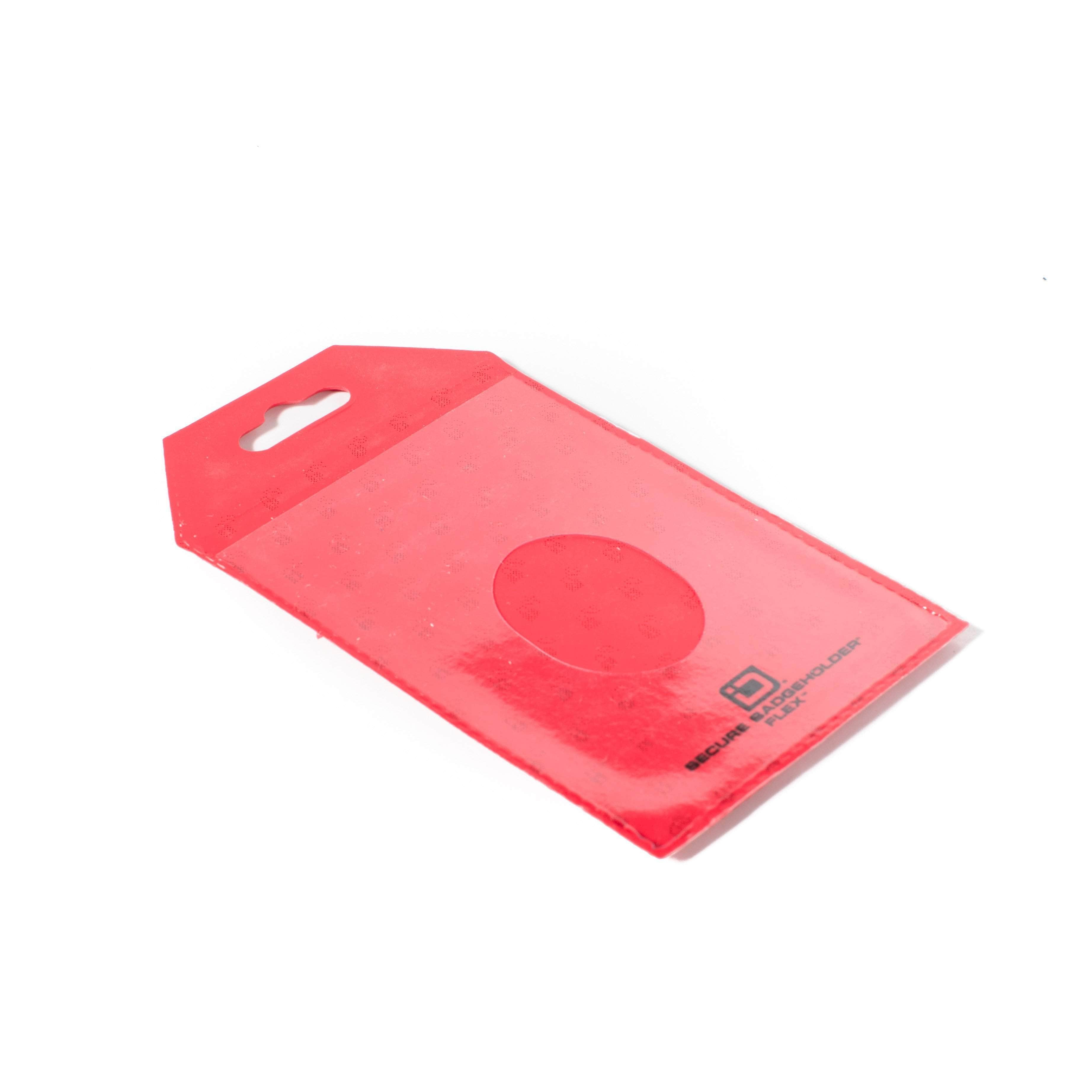 Secure Badge Holder Flex Vertical 2 ID Card Holder - Red - IDSH3004 - 001B - Red