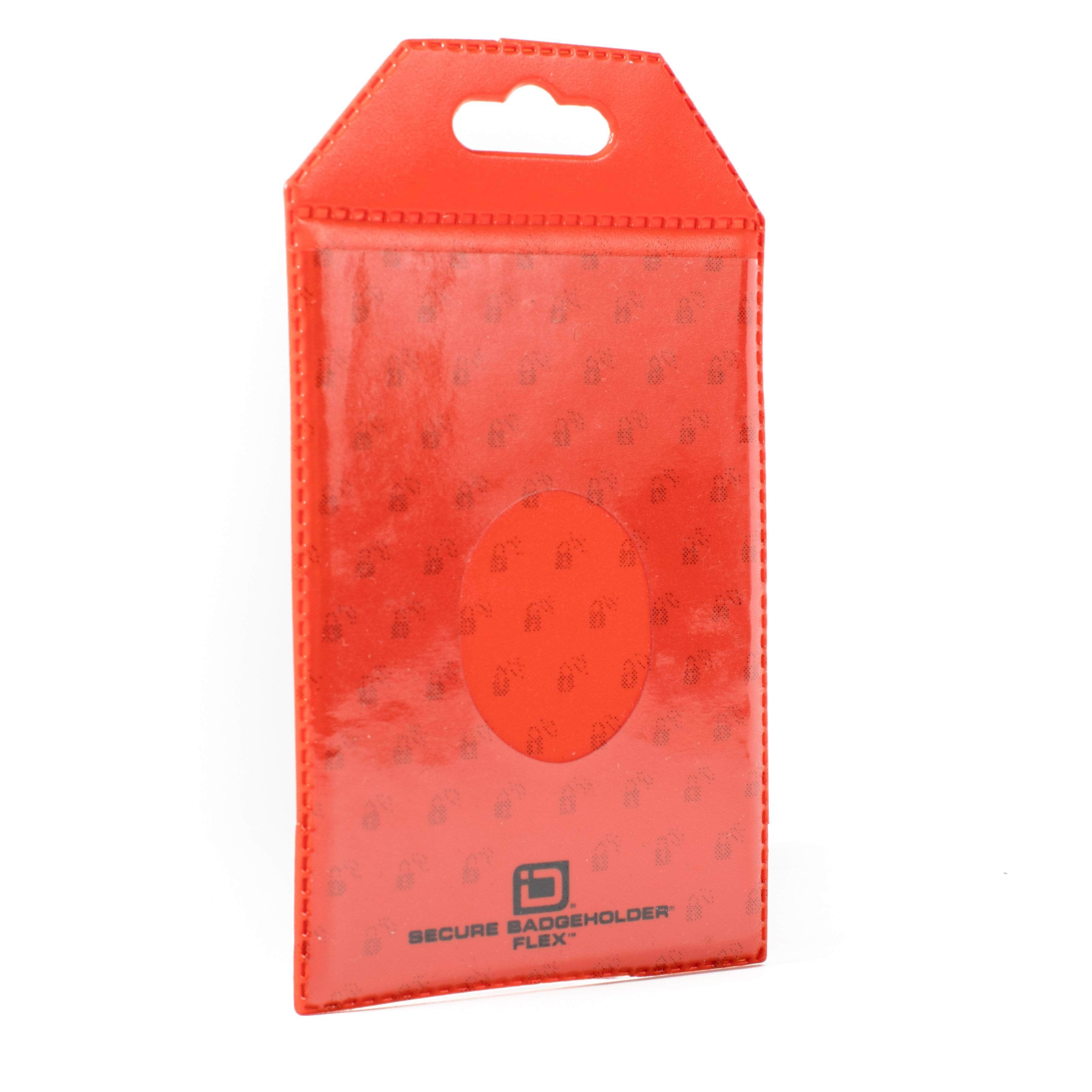 Secure Badge Holder Flex Vertical 2 ID Card Holder - Orange - IDSH3004 - 001B - Org