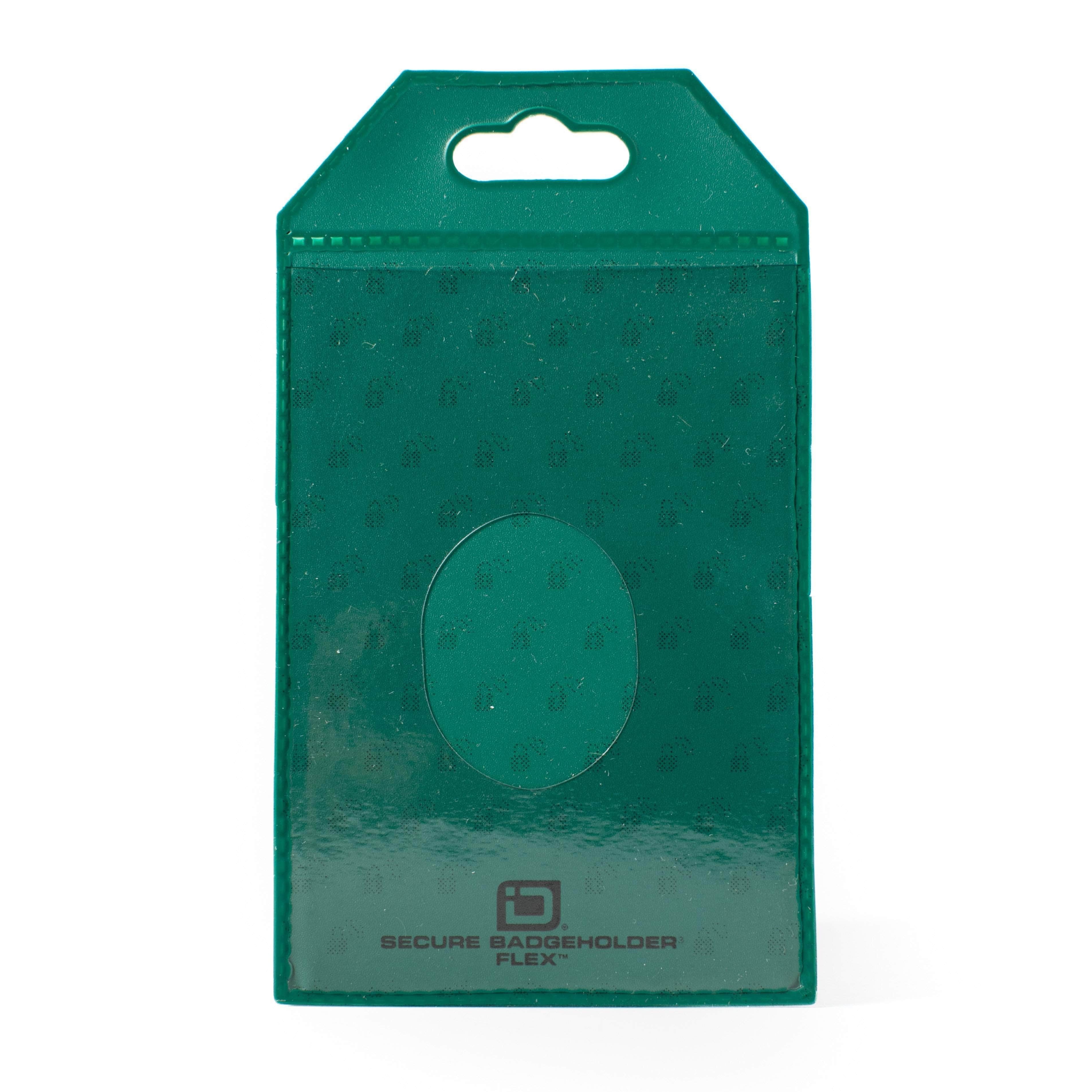 Secure Badge Holder Flex Vertical 2 ID Card Holder - Green - IDSH3004 - 001B - Grn