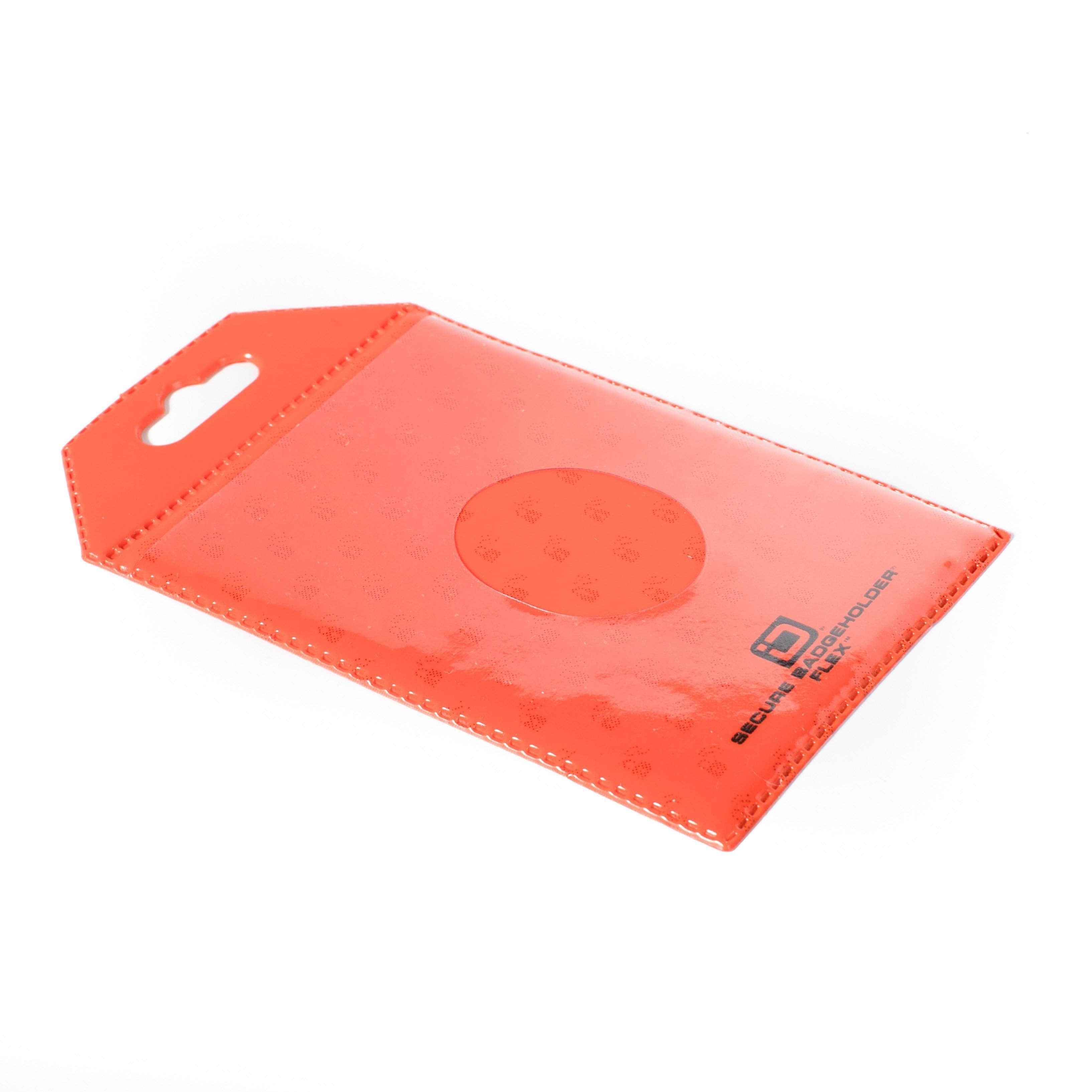 Secure Badge Holder Flex Vertical 2 ID Card Holder - Orange - IDSH3004 - 001B - Org