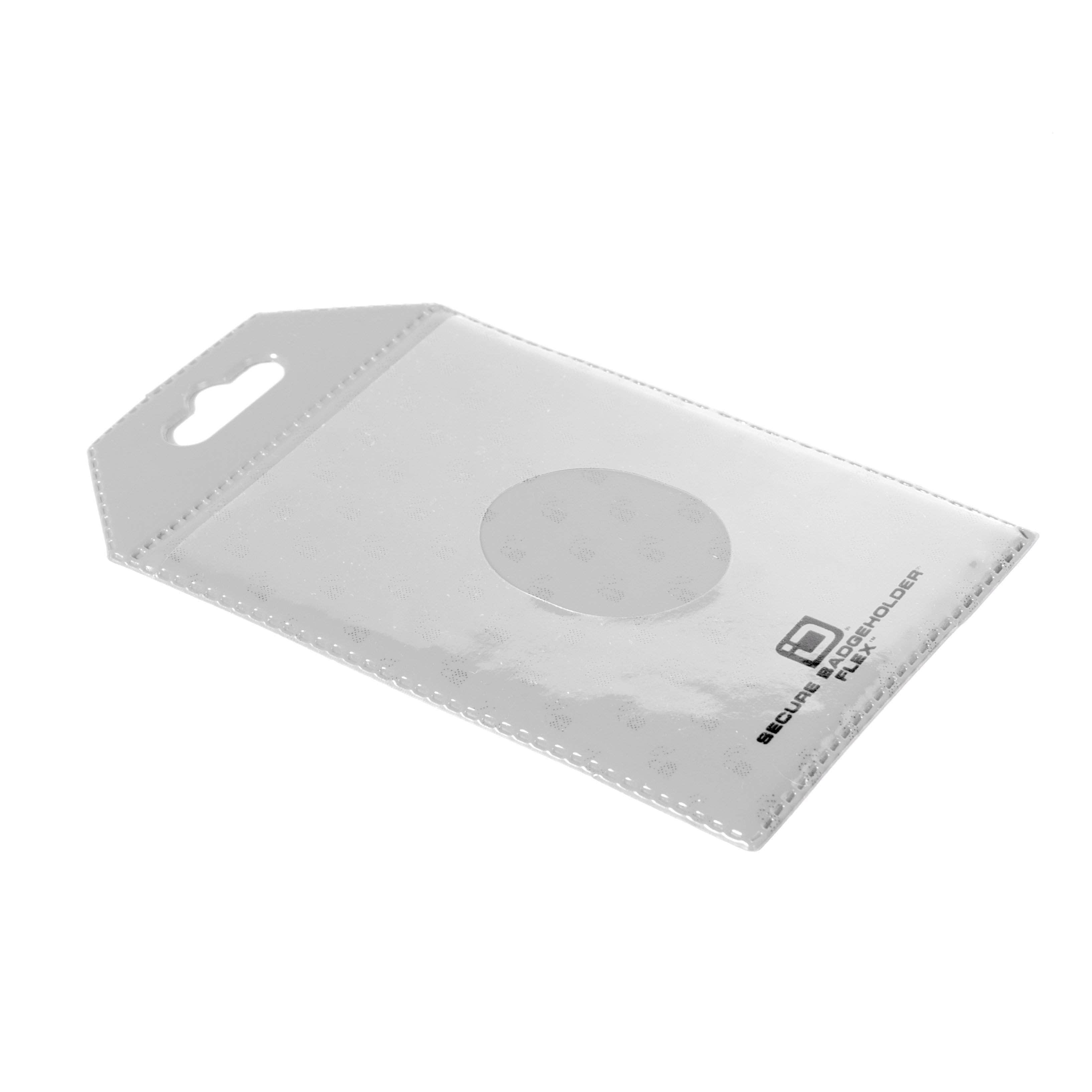 Secure Badge Holder Flex Vertical 2 ID Card Holder - White - IDSH3004 - 001B - Wht