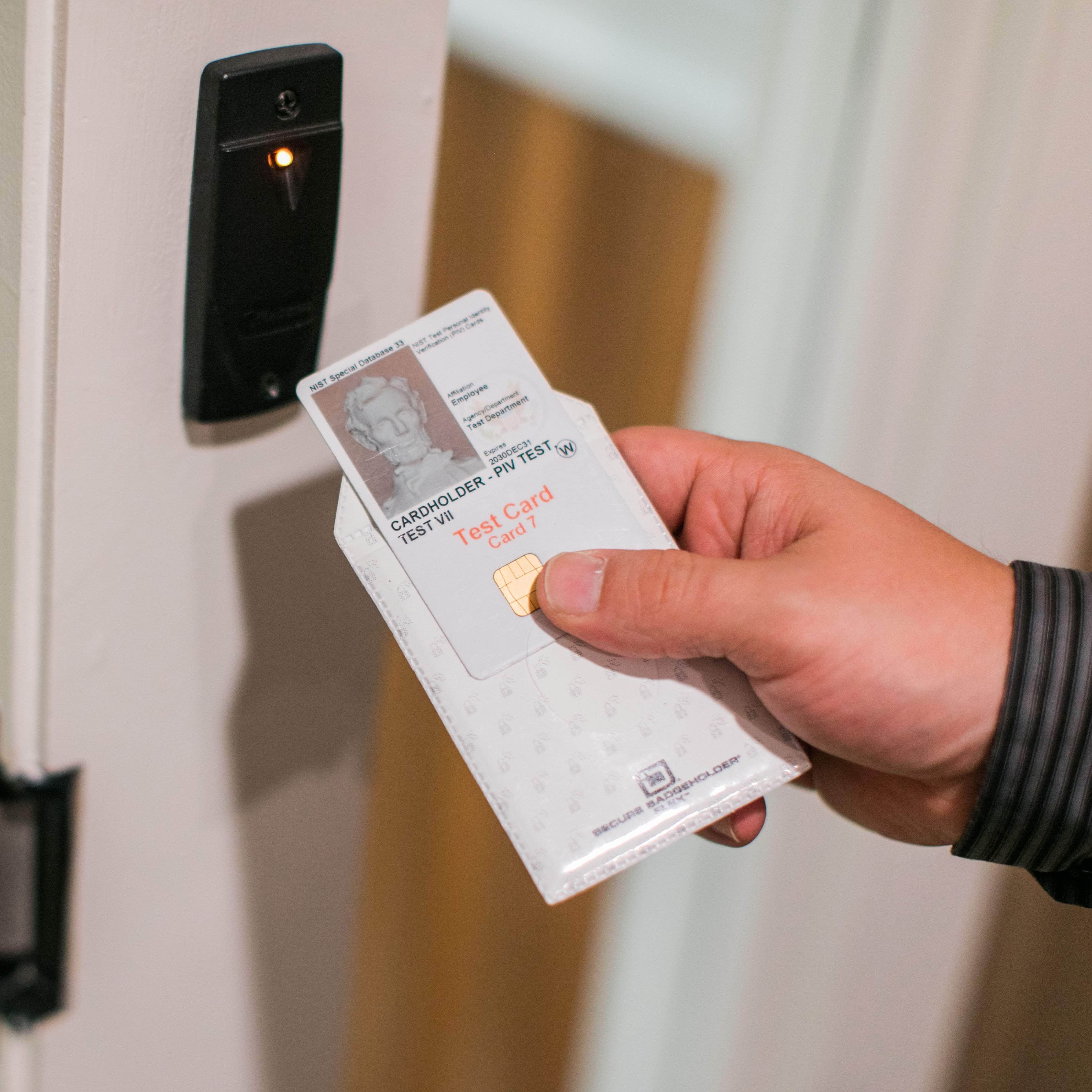 Secure Badge Holder Flex Vertical 2 ID Card Holder - White - IDSH3004 - 001B - Wht