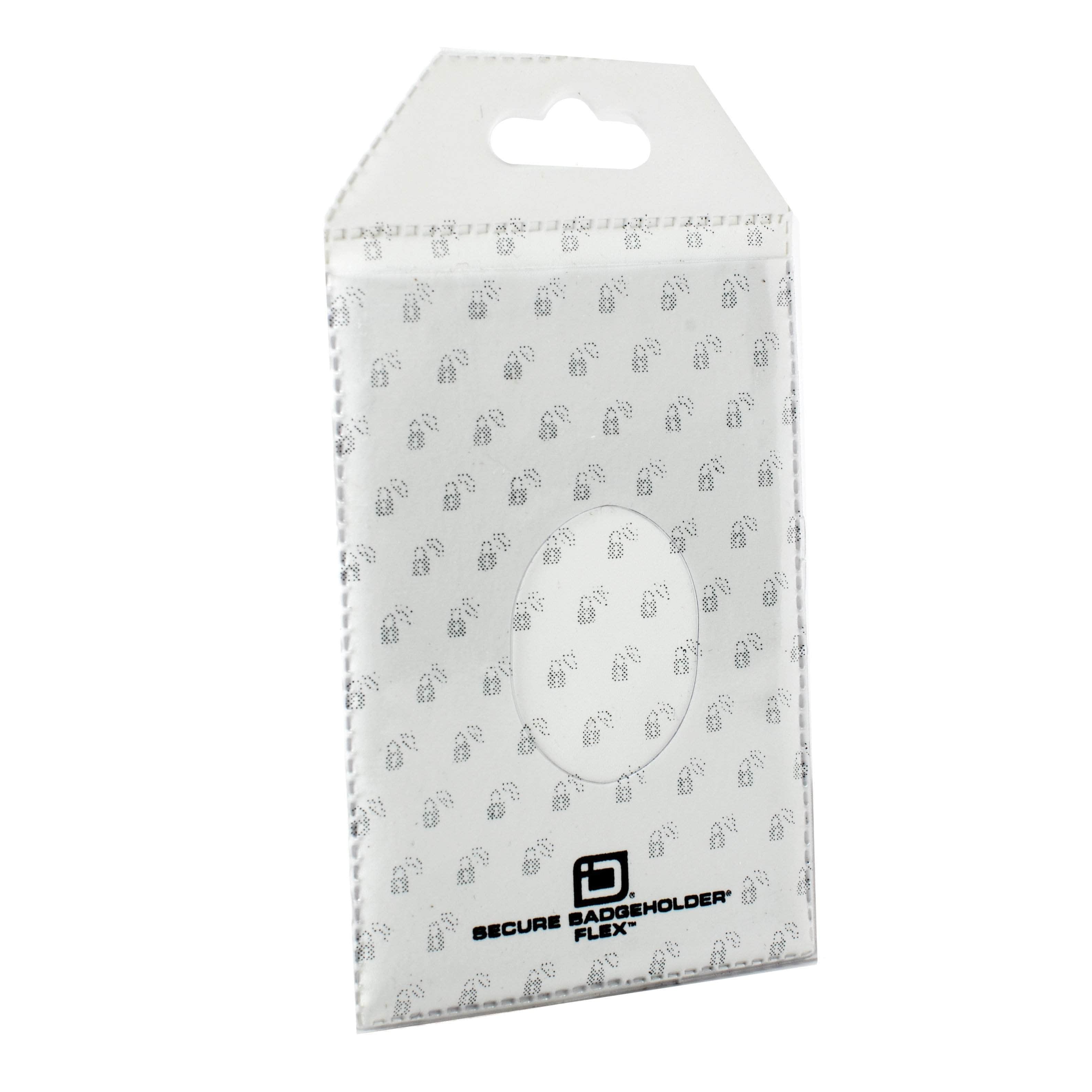 Secure Badge Holder Flex Vertical 2 ID Card Holder - White - IDSH3004 - 001B - Wht