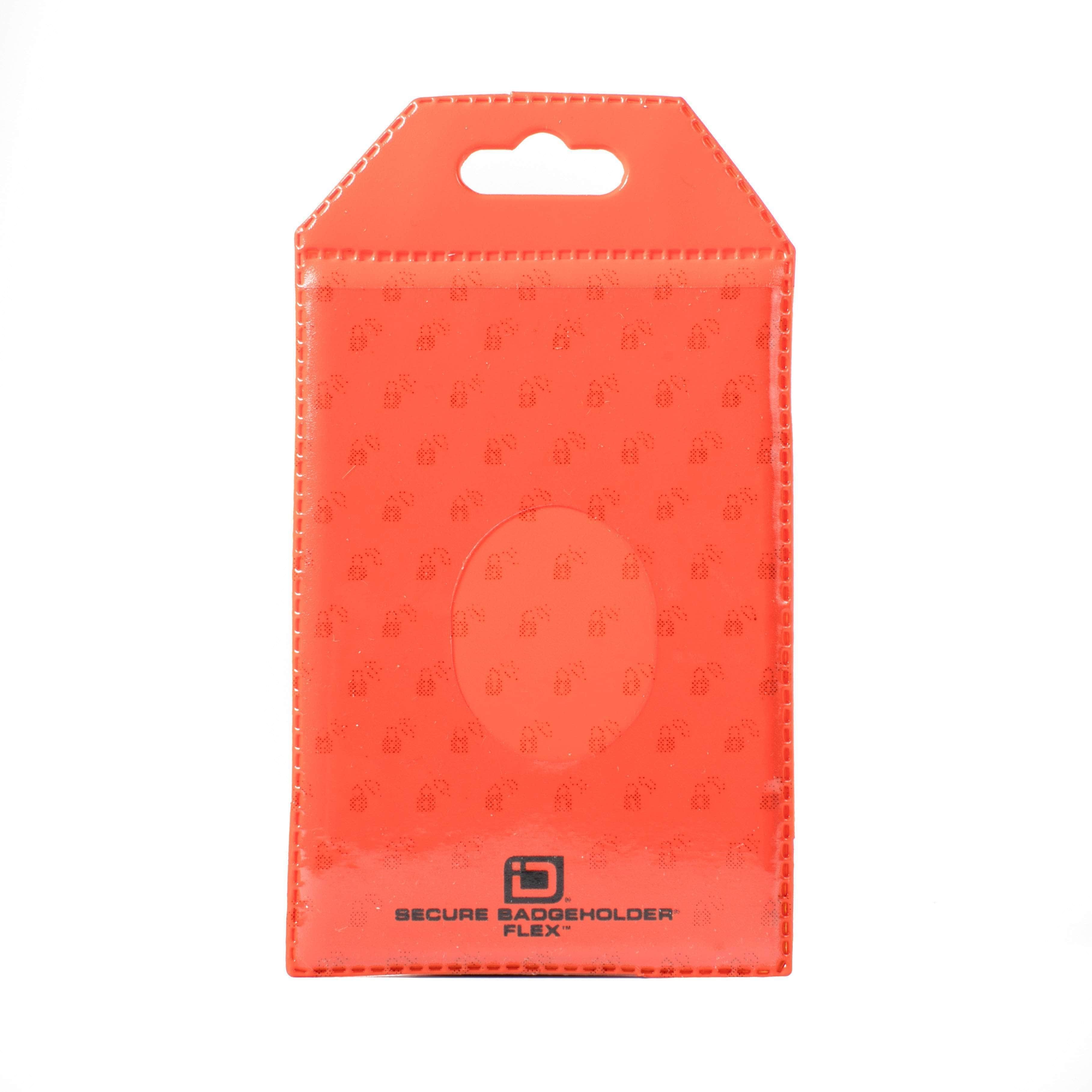 Secure Badge Holder Flex Vertical 2 ID Card Holder - Orange - IDSH3004 - 001B - Org