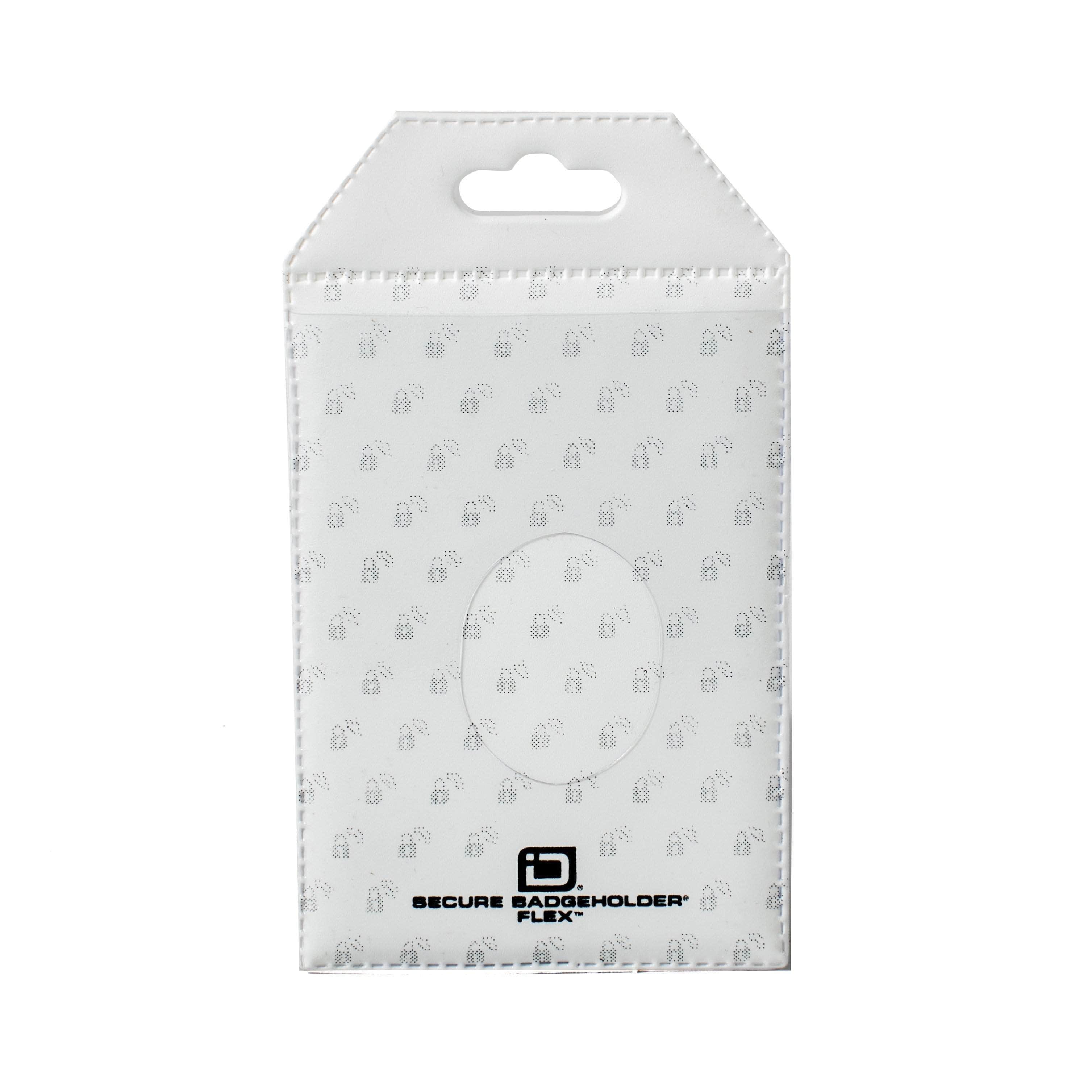 Secure Badge Holder Flex Vertical 2 ID Card Holder - White - IDSH3004 - 001B - Wht