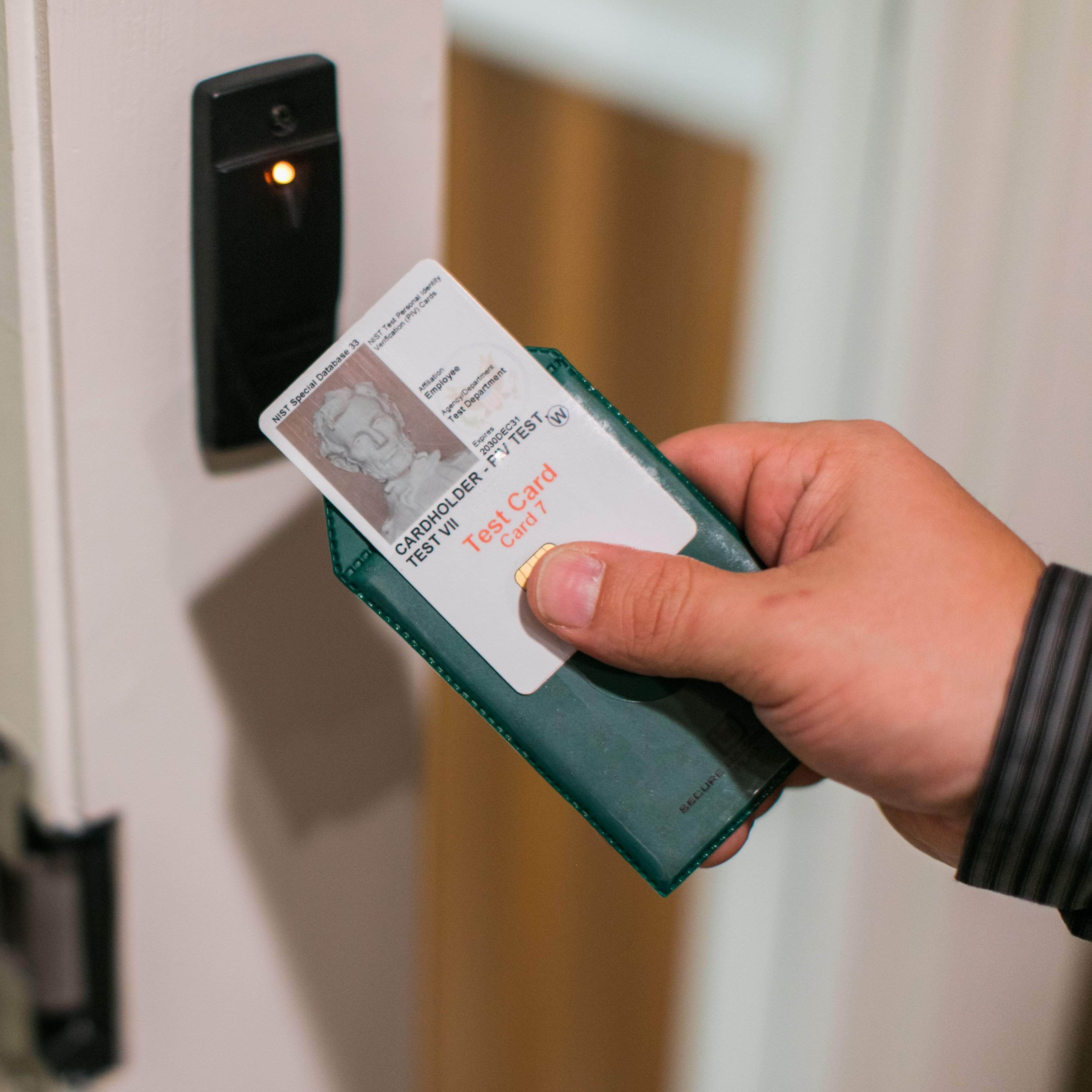 Secure Badge Holder Flex Vertical 2 ID Card Holder - Green - IDSH3004 - 001B - Grn