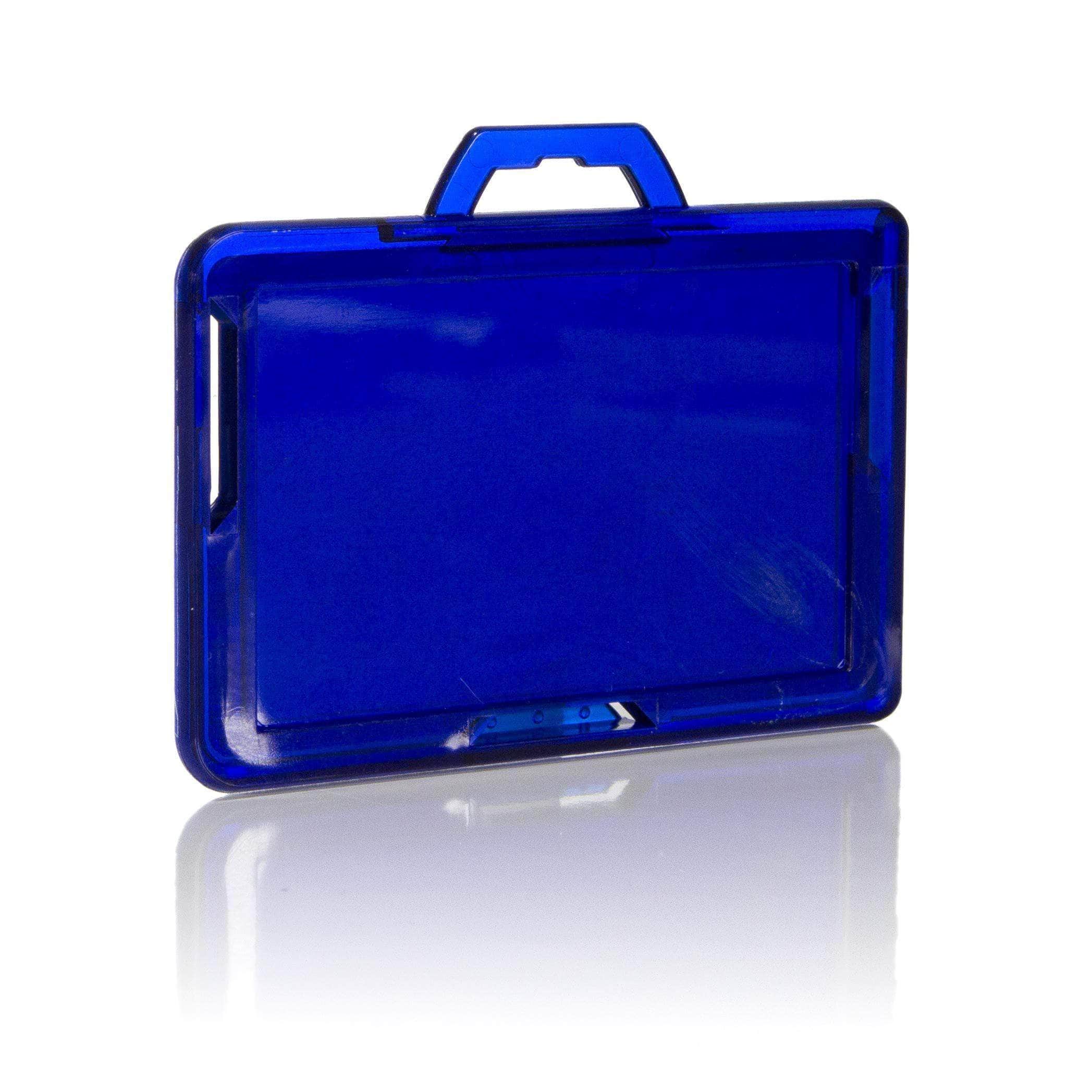 Secure Badge Holder Lite ™ Landscape 1 ID Card Holder - Blue - IDSH9001 - 002B - Blu
