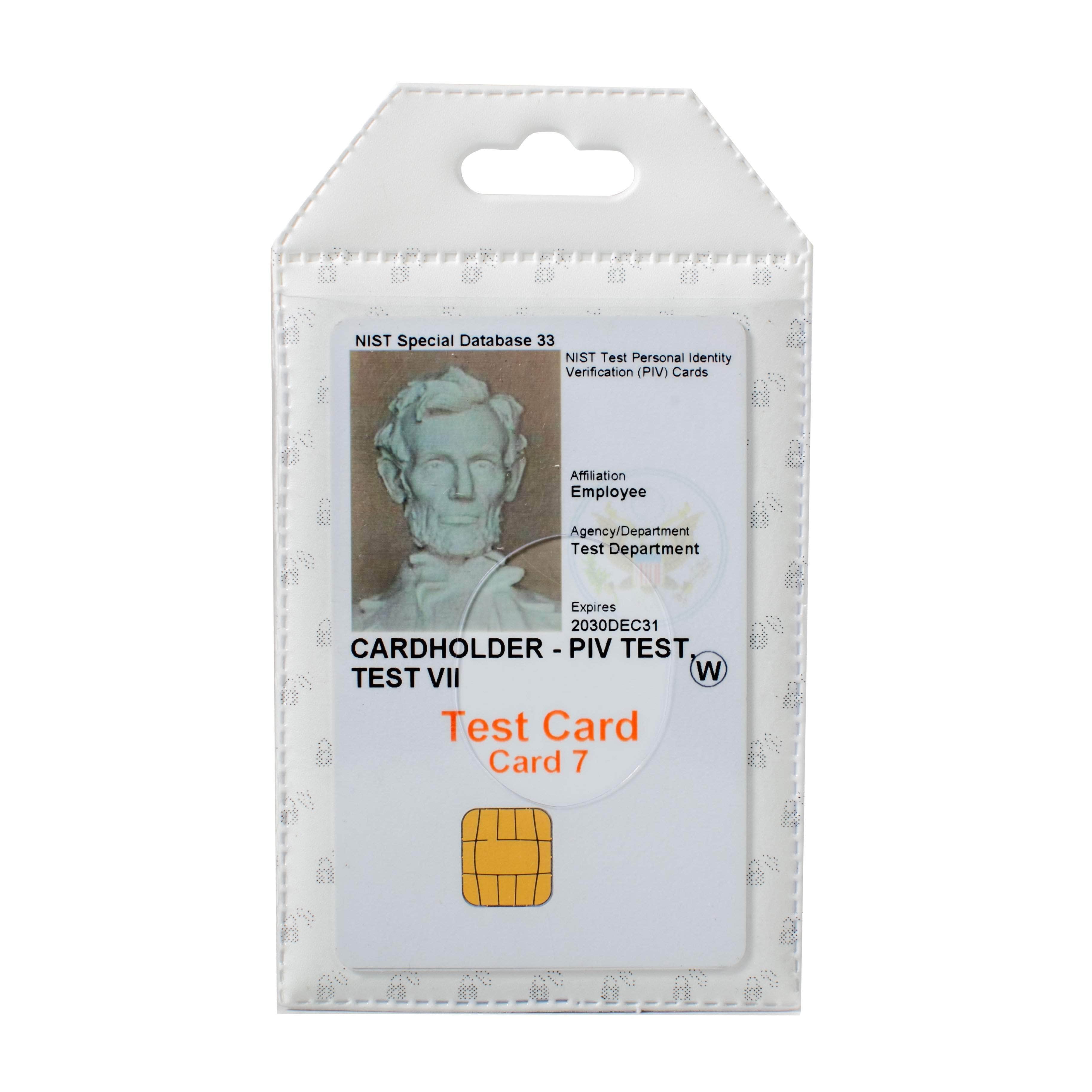 Secure Badge Holder Flex Vertical 2 ID Card Holder - White - IDSH3004 - 001B - Wht