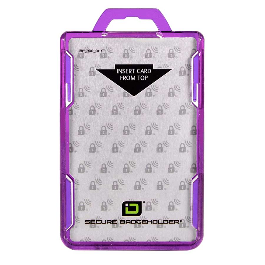 Secure Badge Holder Lite ™ Vertical 1 ID Card Holder - Purple - IDSH9001 - 001B - Pur