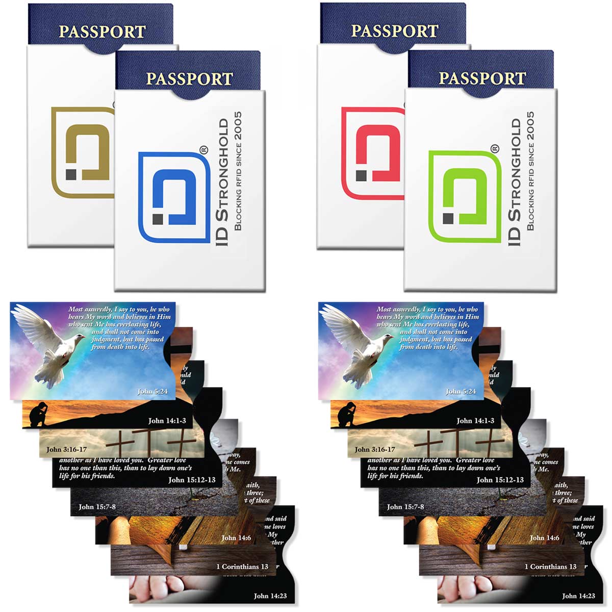 RFID Blocking Credit Card Sleeves - Faith Sleeve 20 Pack - IDSH - 20BIBLECOMBO - WEB
