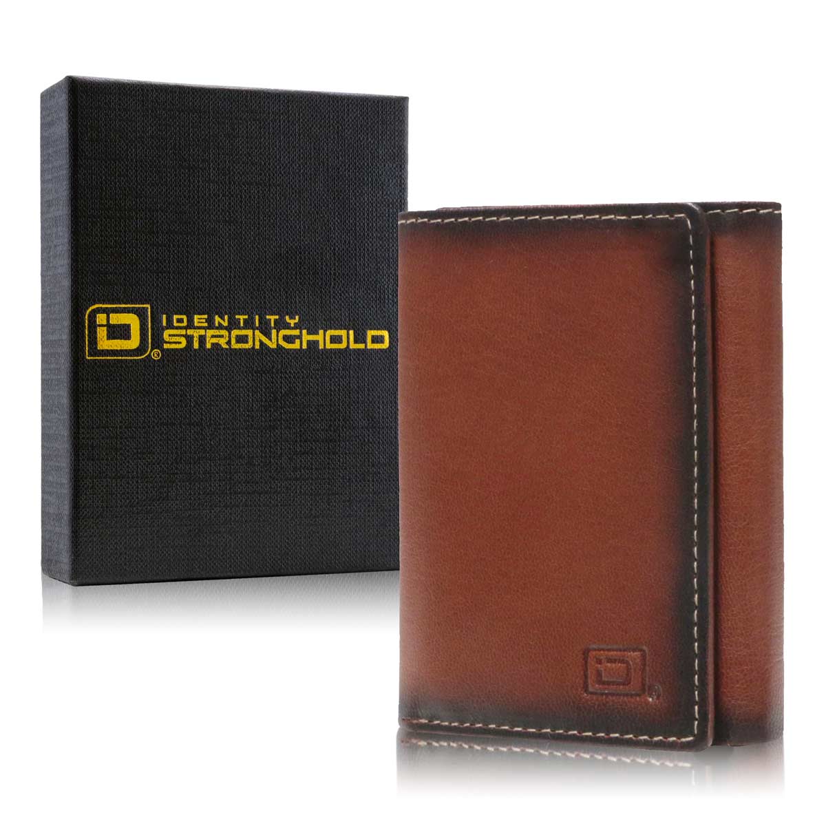 新品 Mame Monogram Trifold Leather Wallet Shielded Leather Trifold Wallet | Custom Monogram Personalized Wallet