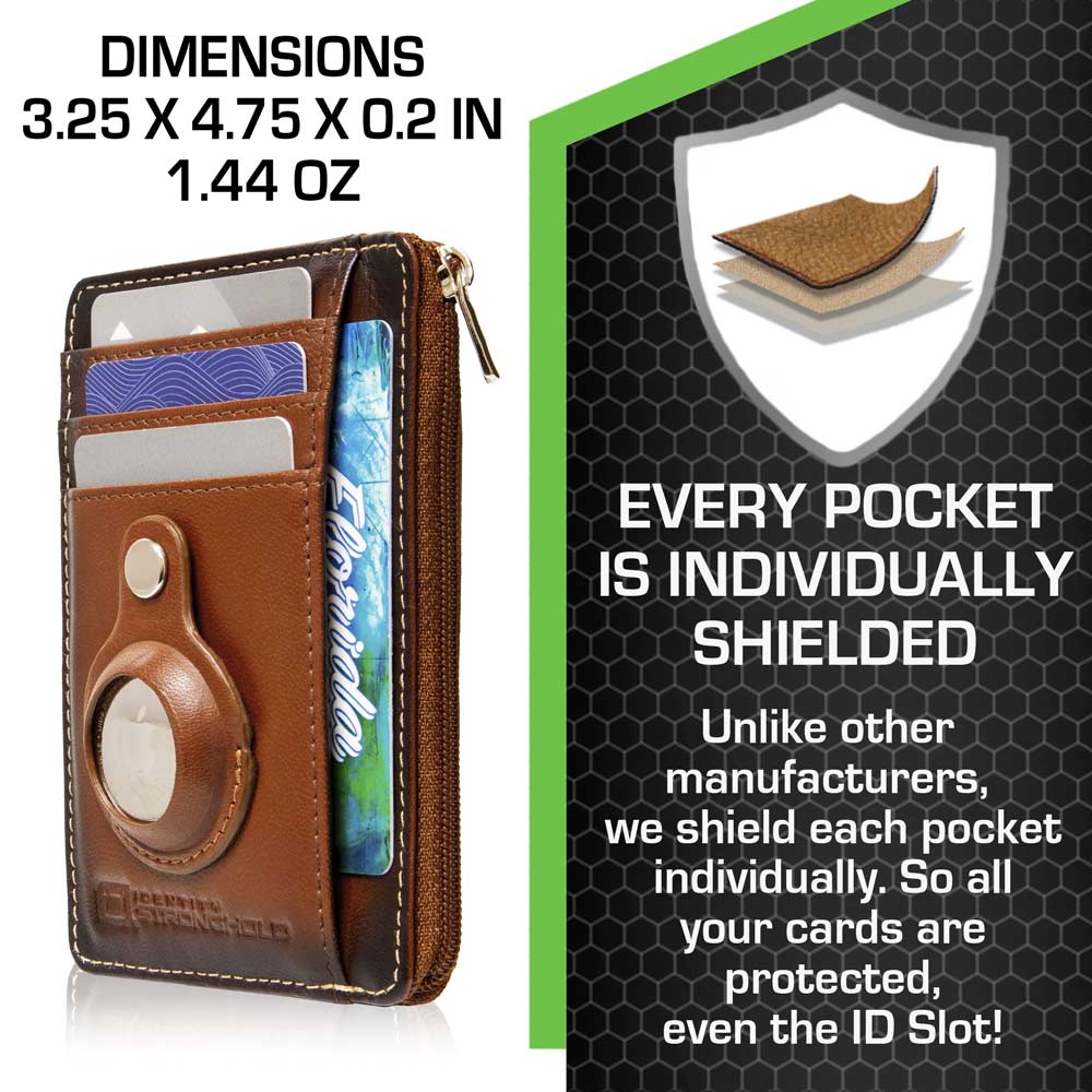 RFID Secure Slim Leather AirTag Wallet