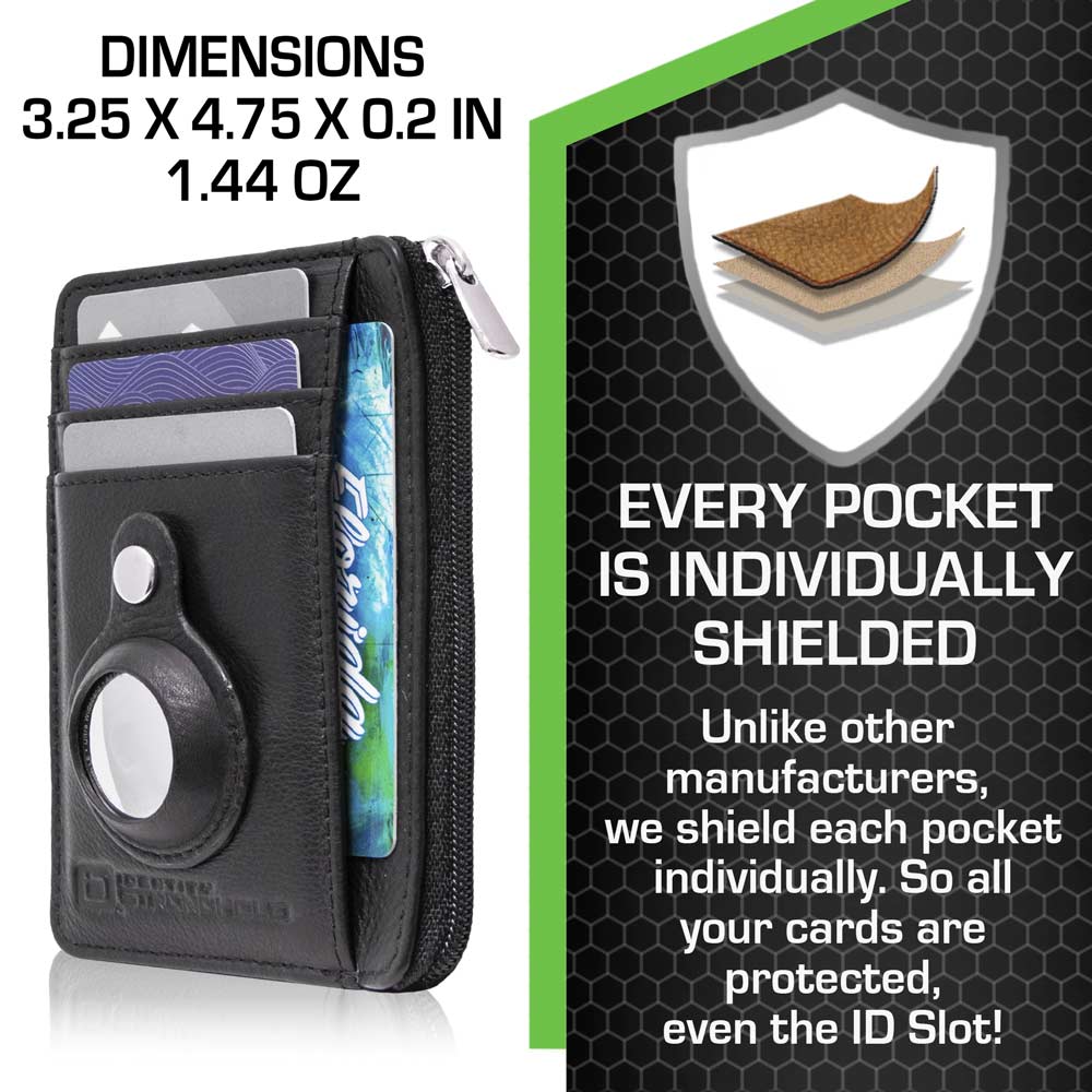RFID Secure Slim Leather AirTag Wallet