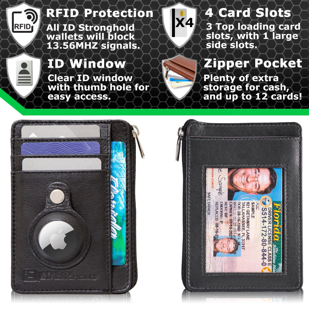 RFID Secure Slim Leather AirTag Wallet