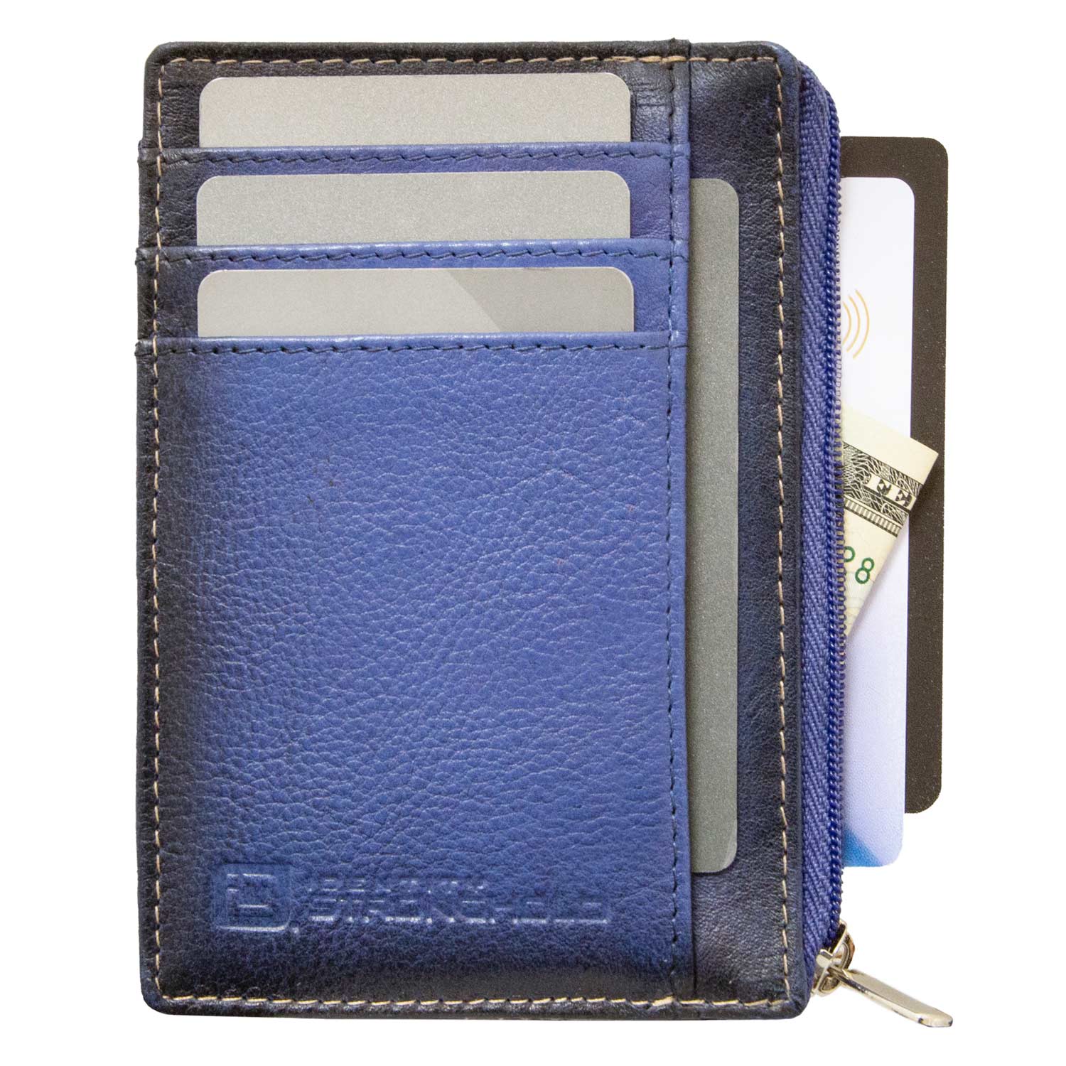 7004 Blue RFID Blocking Minimalist Wallet Full