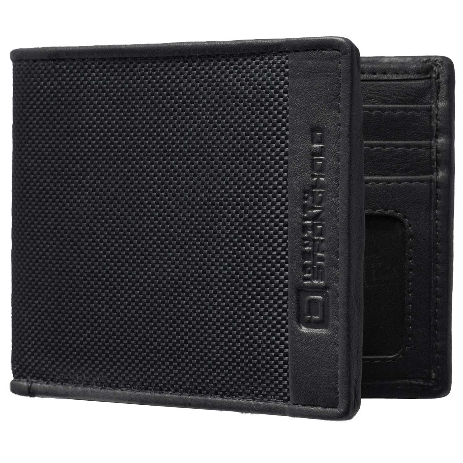 Black Premium Leather Bifold Wallet With Flip Up ID Window - Amish Made Belts