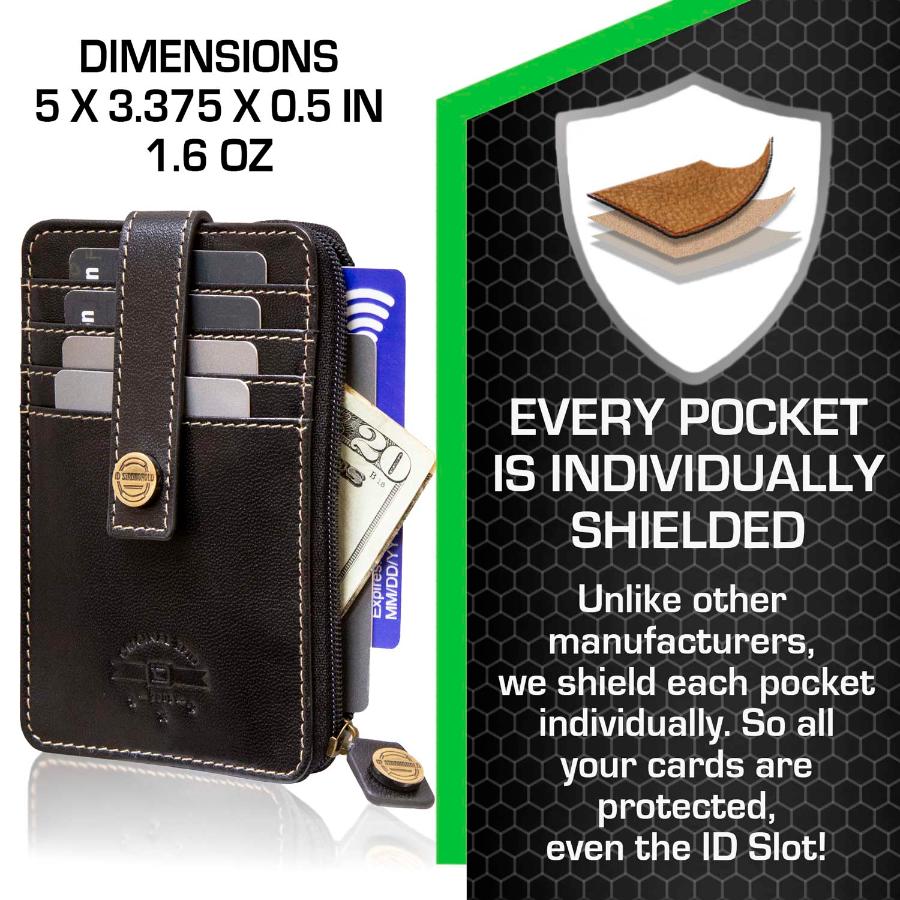 RFID Blocking Mega Mini Wallet - Black - IDSH7054 - blk