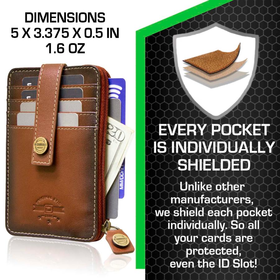 RFID Blocking Mega Mini Wallet - Brown - IDSH7054 - abrn