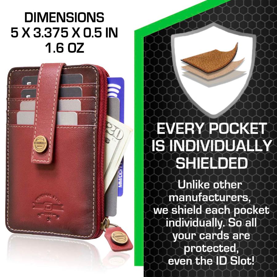 RFID Blocking Mega Mini Wallet - Red - IDSH7054 - red