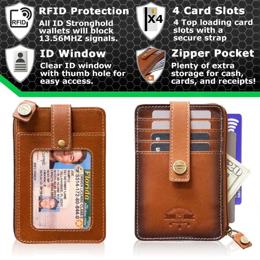 RFID Blocking Mega Mini Wallet - Brown - IDSH7054 - abrn