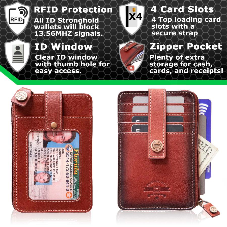 RFID Blocking Mega Mini Wallet - Red - IDSH7054 - red