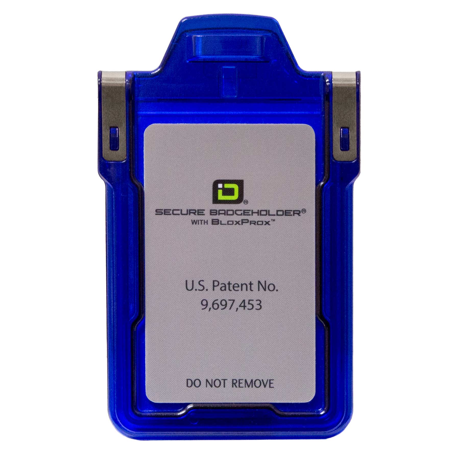 Secure Badge Holder Classic with BloxProx™ - Protects 125Khz HID Prox 1 ID Card Holder - Blue - IDSH5001 - 001B - Blu