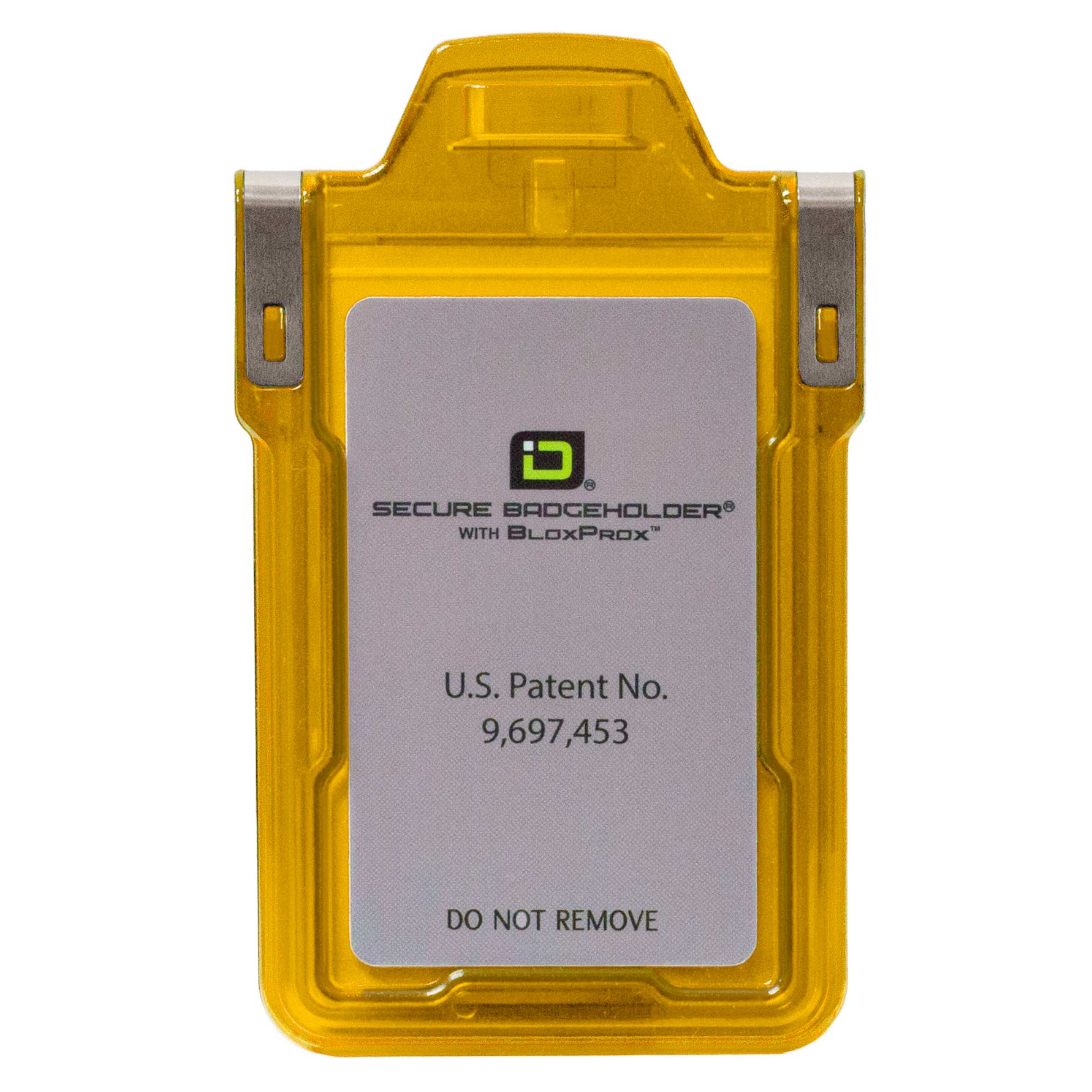 Secure Badge Holder Classic with BloxProx™ - Protects 125Khz HID Prox 1 ID Card Holder - Yellow - IDSH5001 - 001B - Ylw