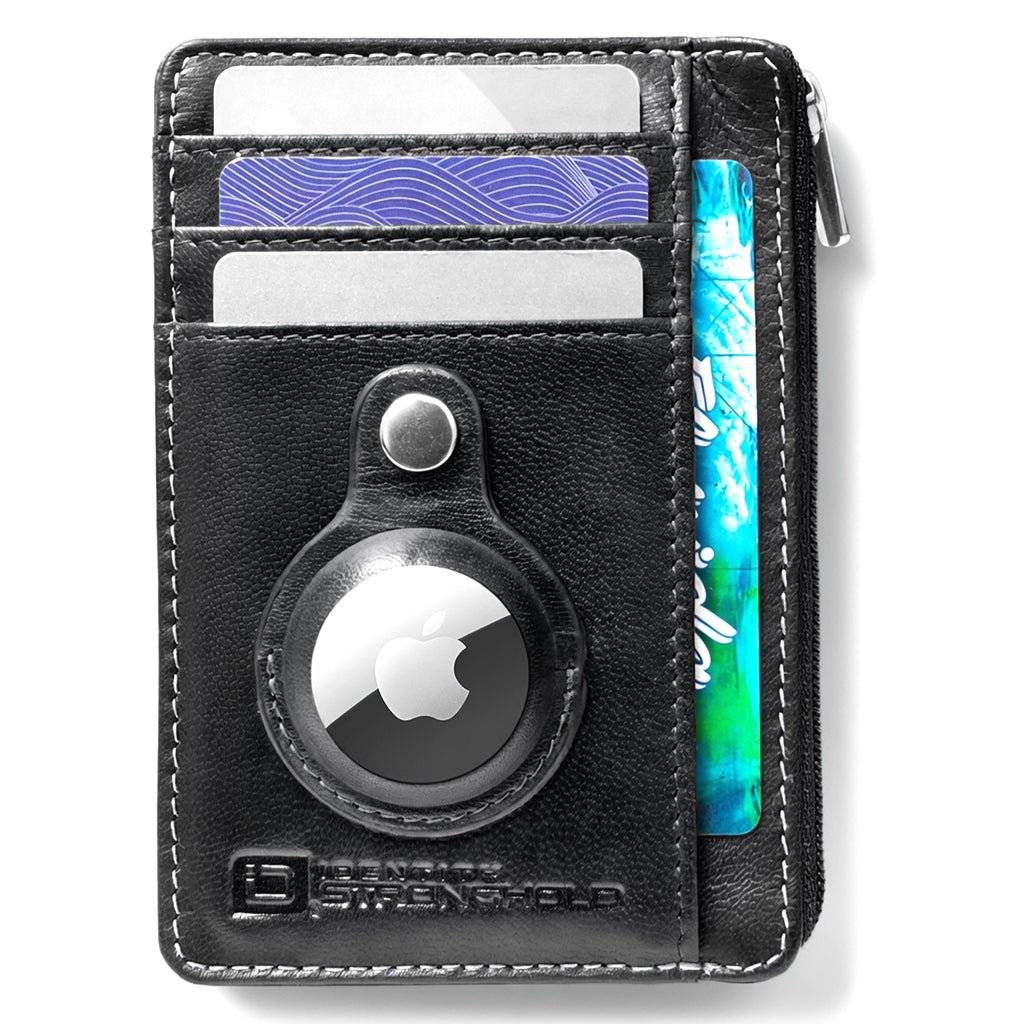 RFID Secure Slim Leather AirTag Wallet Black RFID Secure Slim Leather AirTag Wallet Black