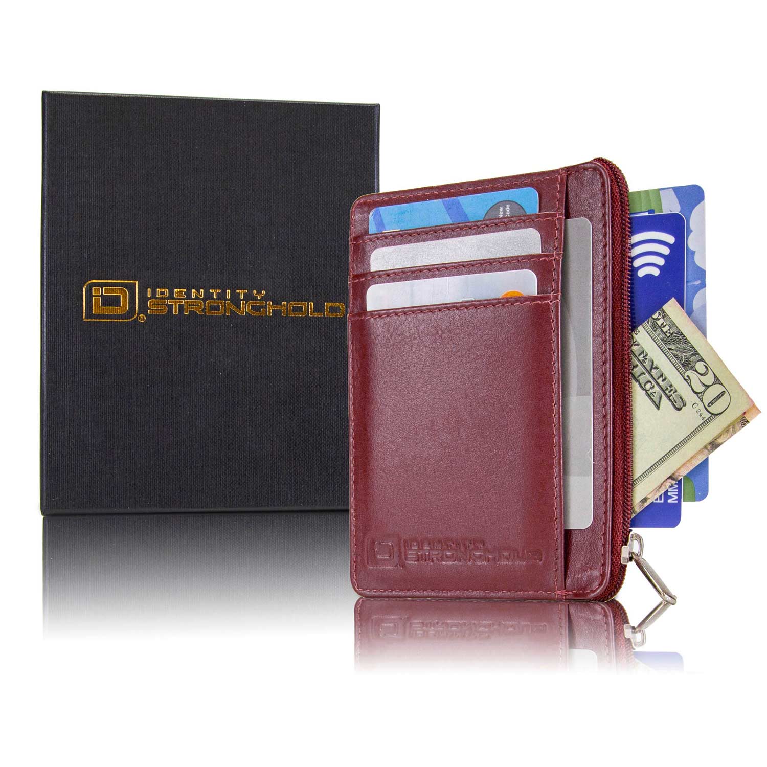 7004 Red RFID Blocking Minimalist Wallet Box