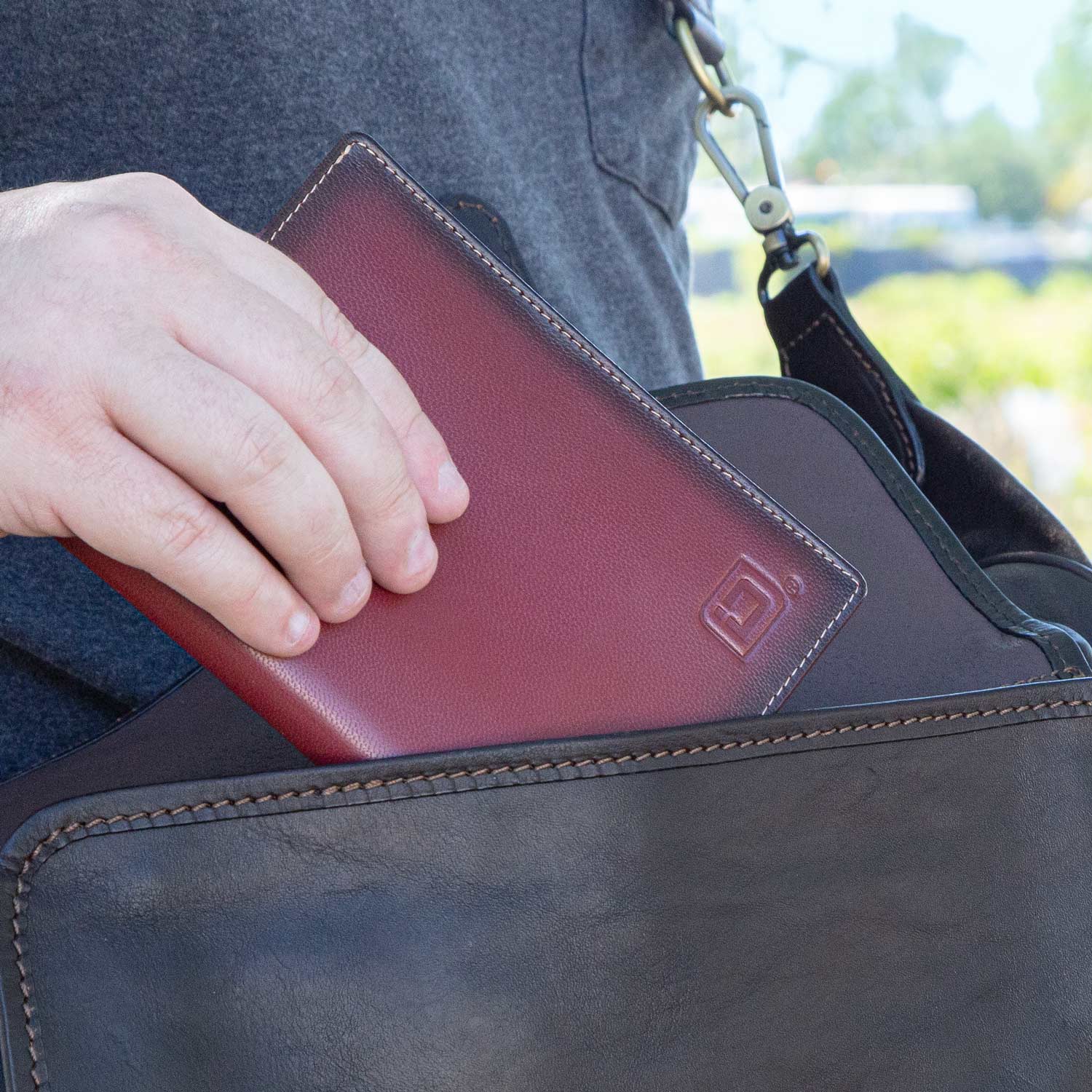 RFID Blocking Leather Passport Wallet