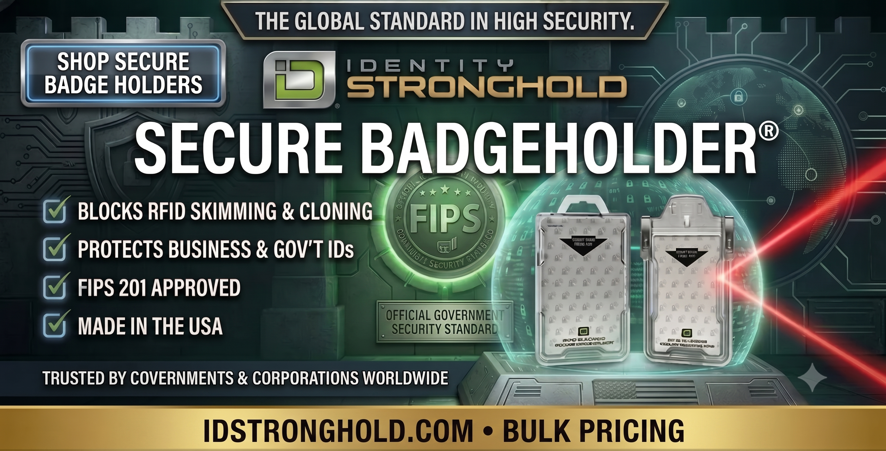 Secure Badgeholders block rfid skimming