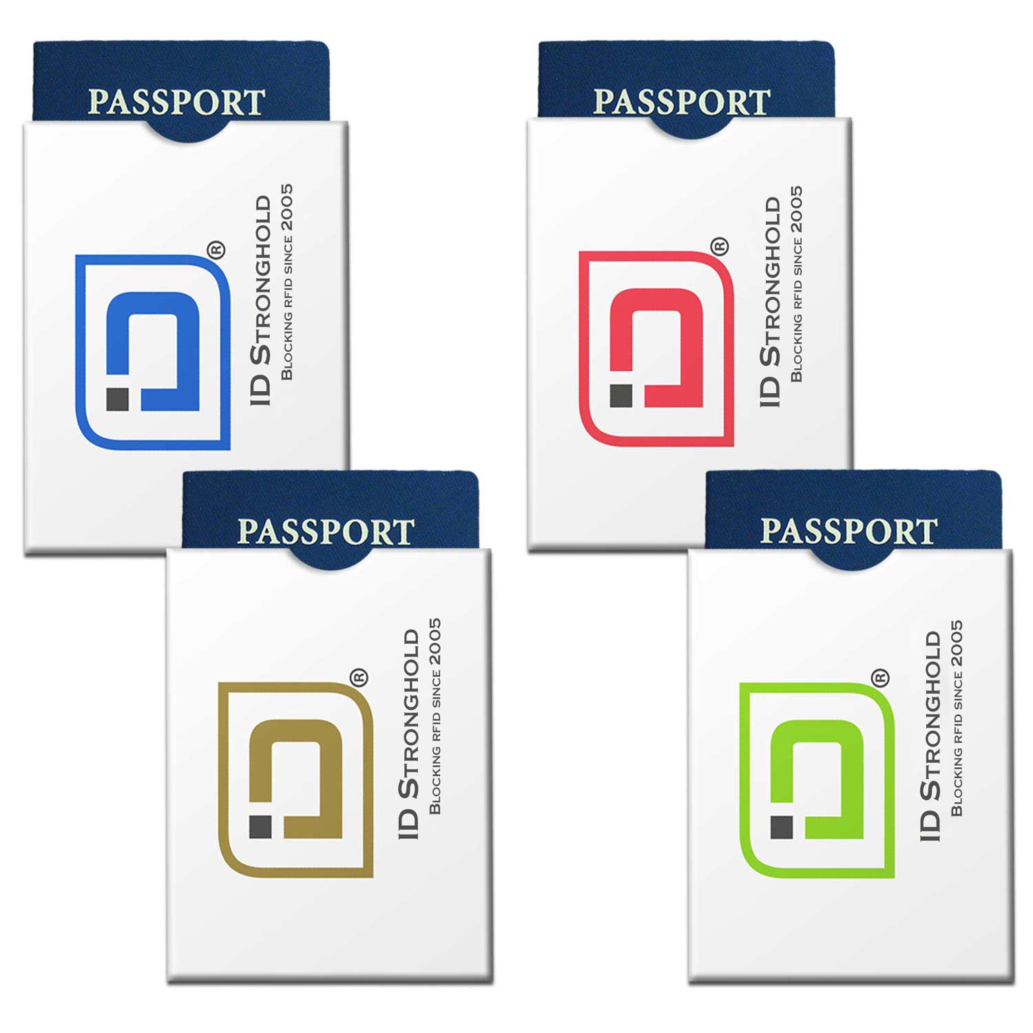 ID Stronghold Gold Sleeves Passport Gold Passport Covers - 4 Pack