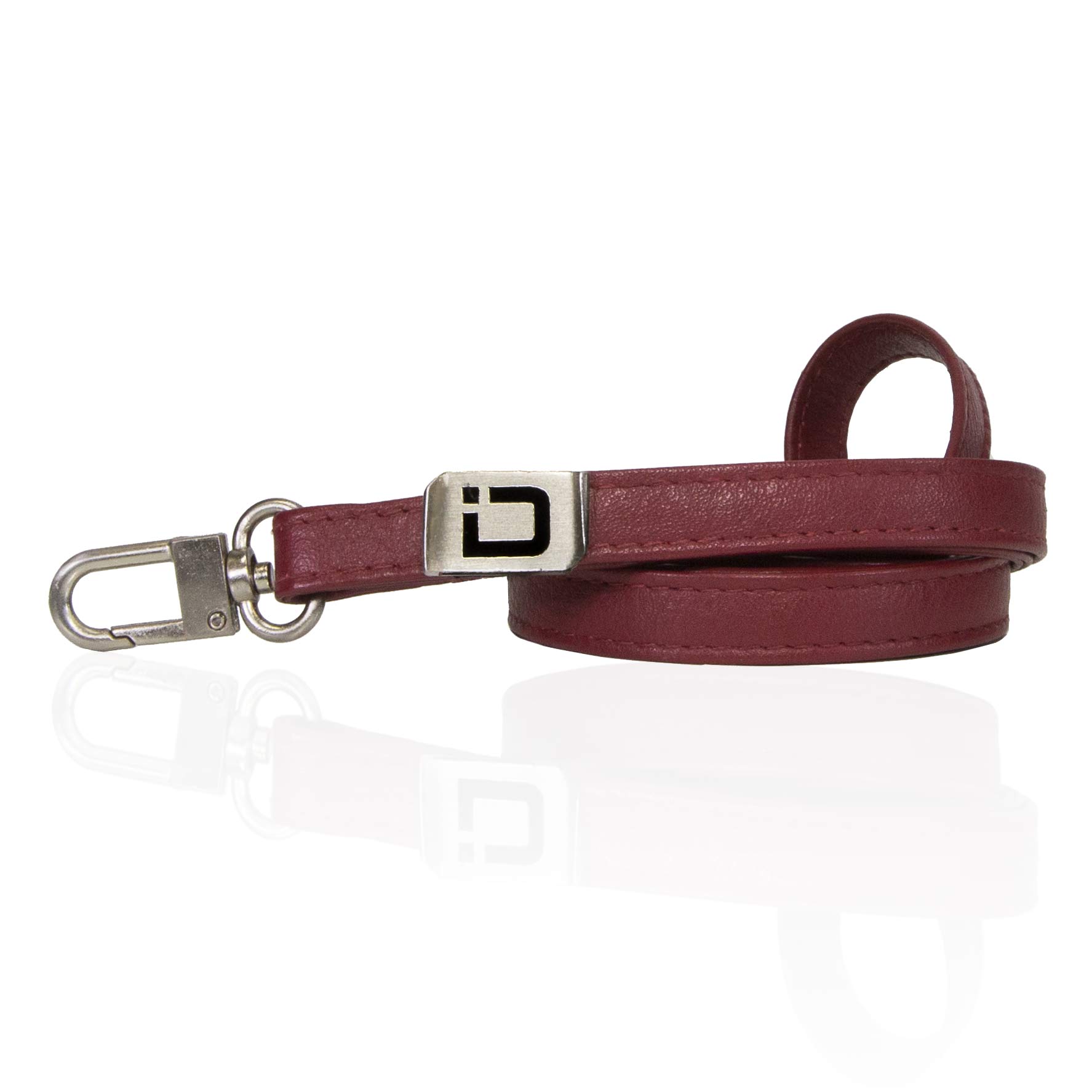 RFID Wallet Dual Portrait ID Leather Badge Holder - Red - IDSH7007 - red