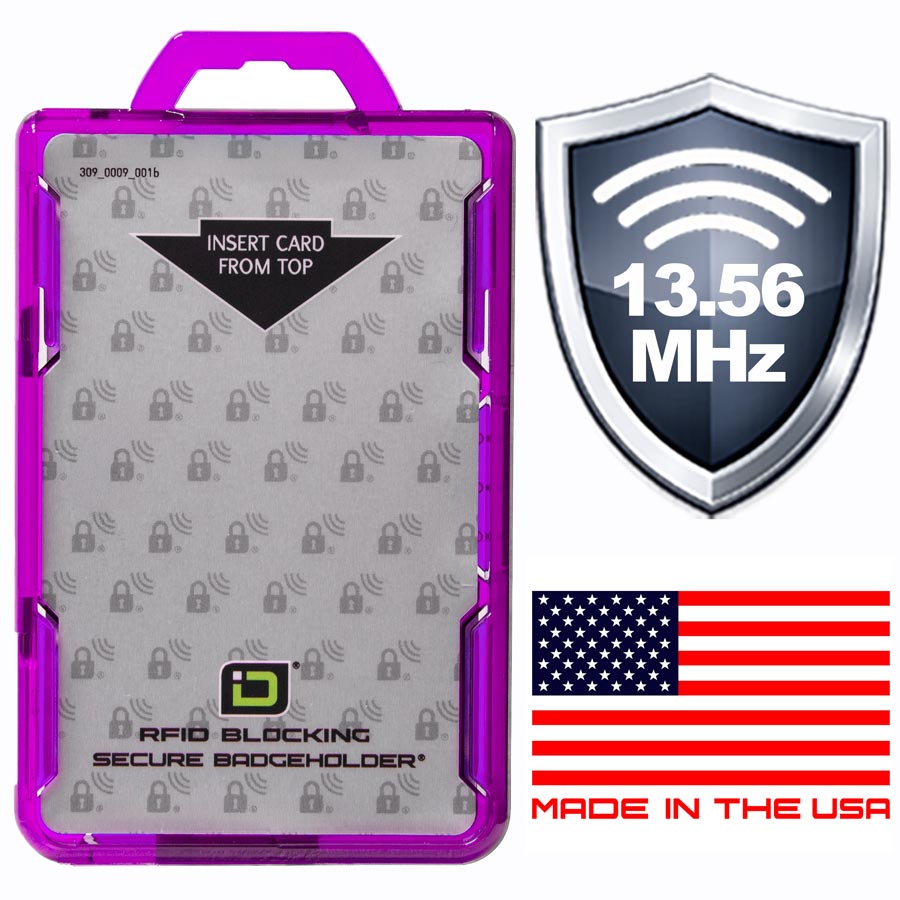Secure Badge Holder DuoLite ® Vertical 2 ID Card Holder - Purple - IDSH2004-001B-Pur