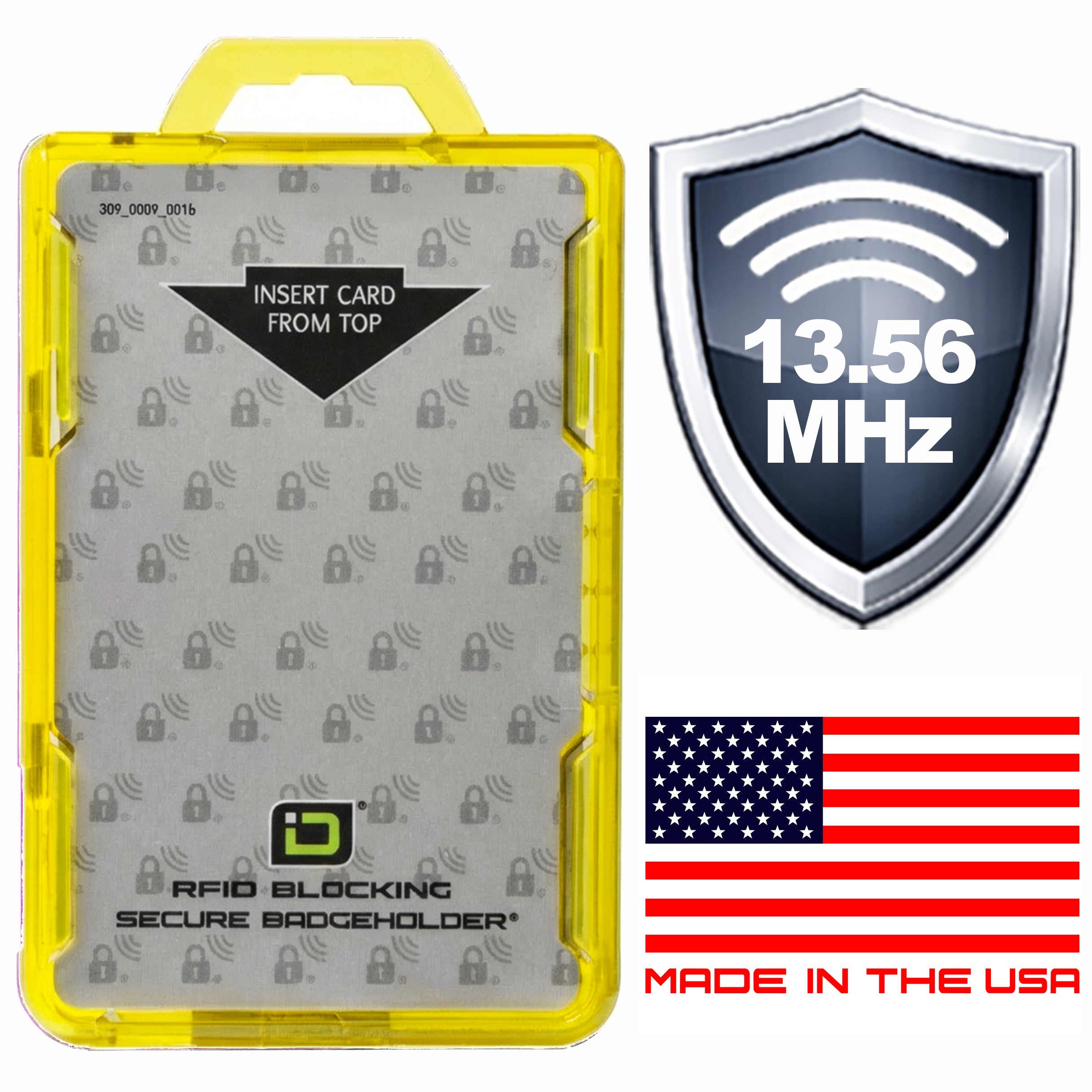 Secure Badge Holder DuoLite ® Vertical 2 ID Card Holder - Yellow - IDSH2004-001B-Ylw