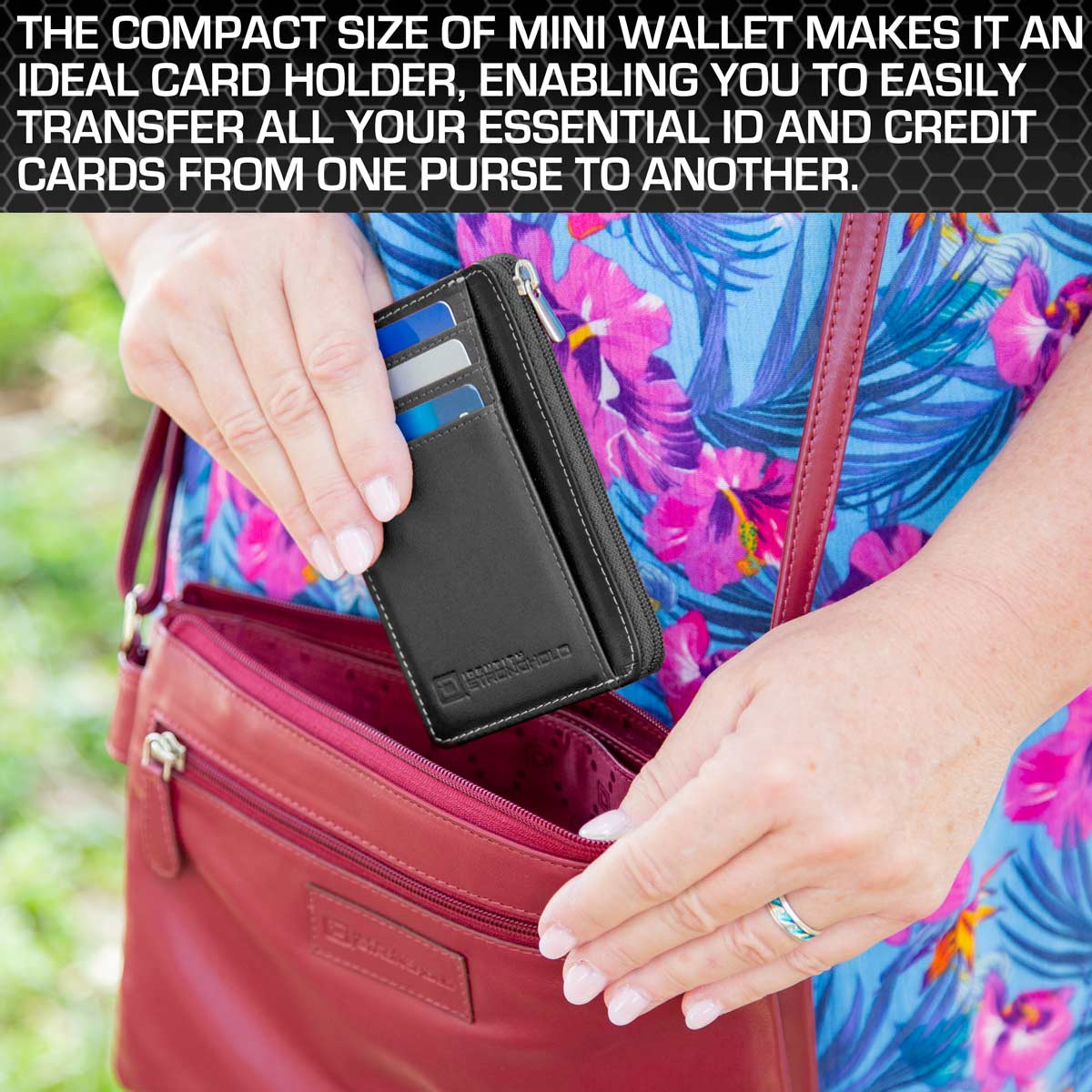 7004 Black RFID Blocking Minimalist Wallet Purse