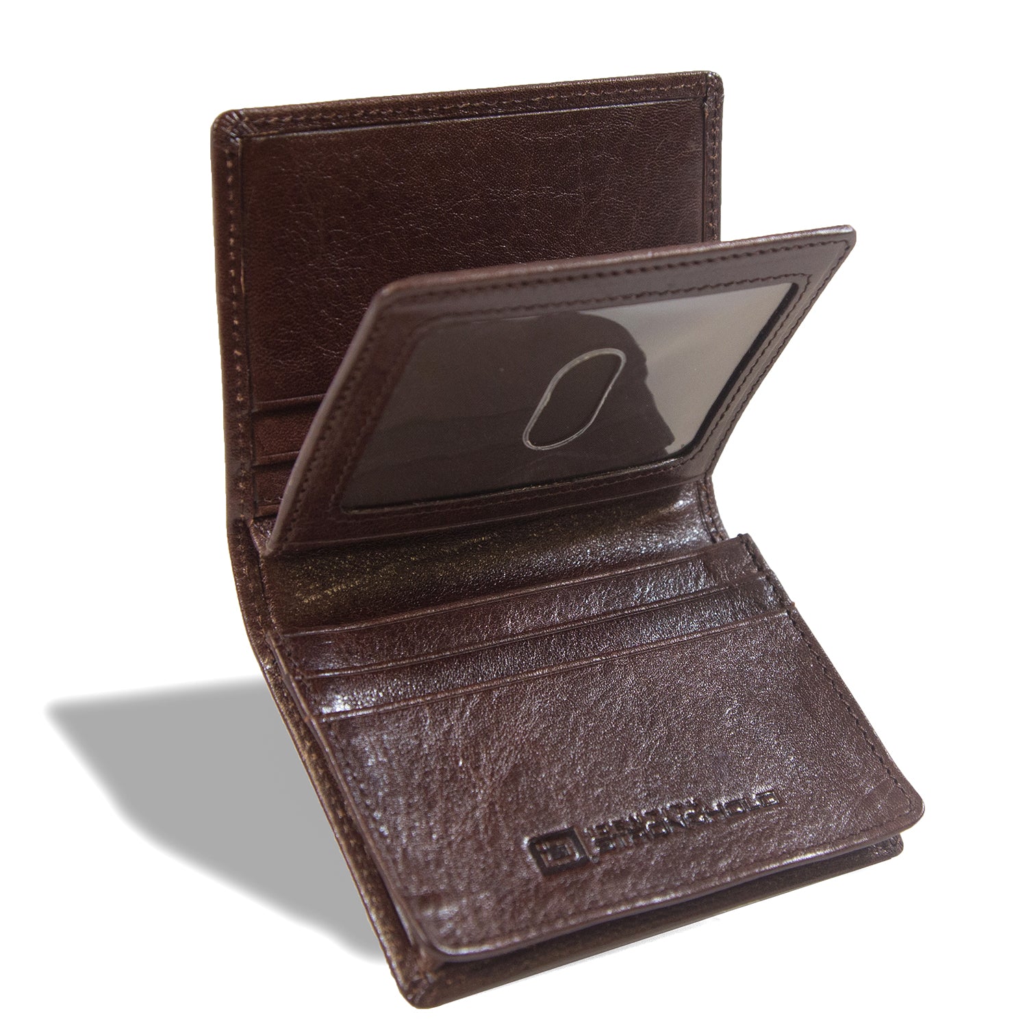 Men's RFID Wallet - High Capacity Just Cards Wallet - Brown - IDSH7019 - RumRsn