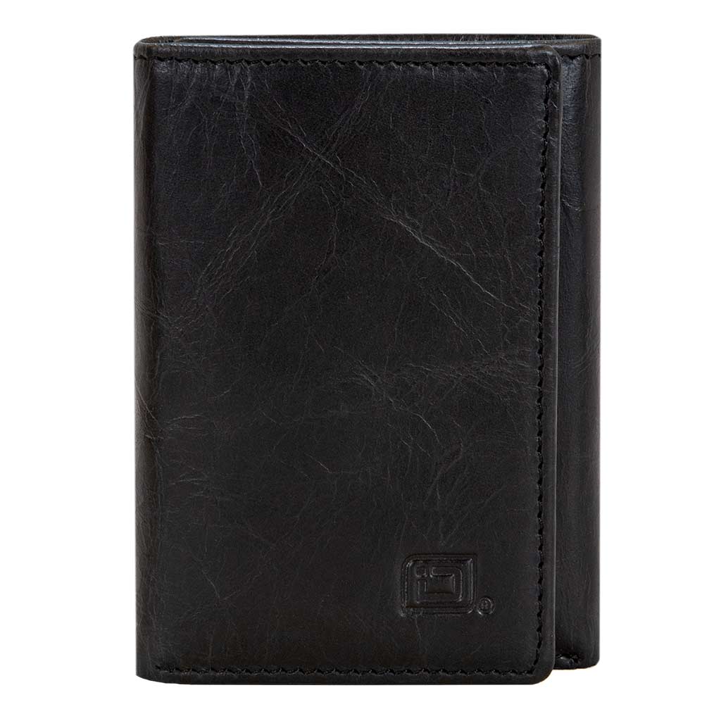 Black Leather Slender Bifold Wallet