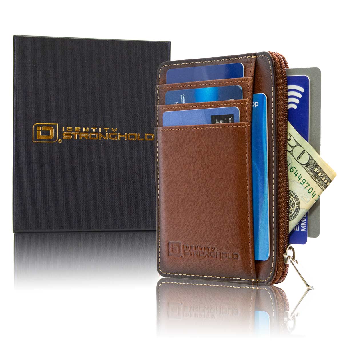 7004 Brown RFID Blocking Minimalist Wallet Box