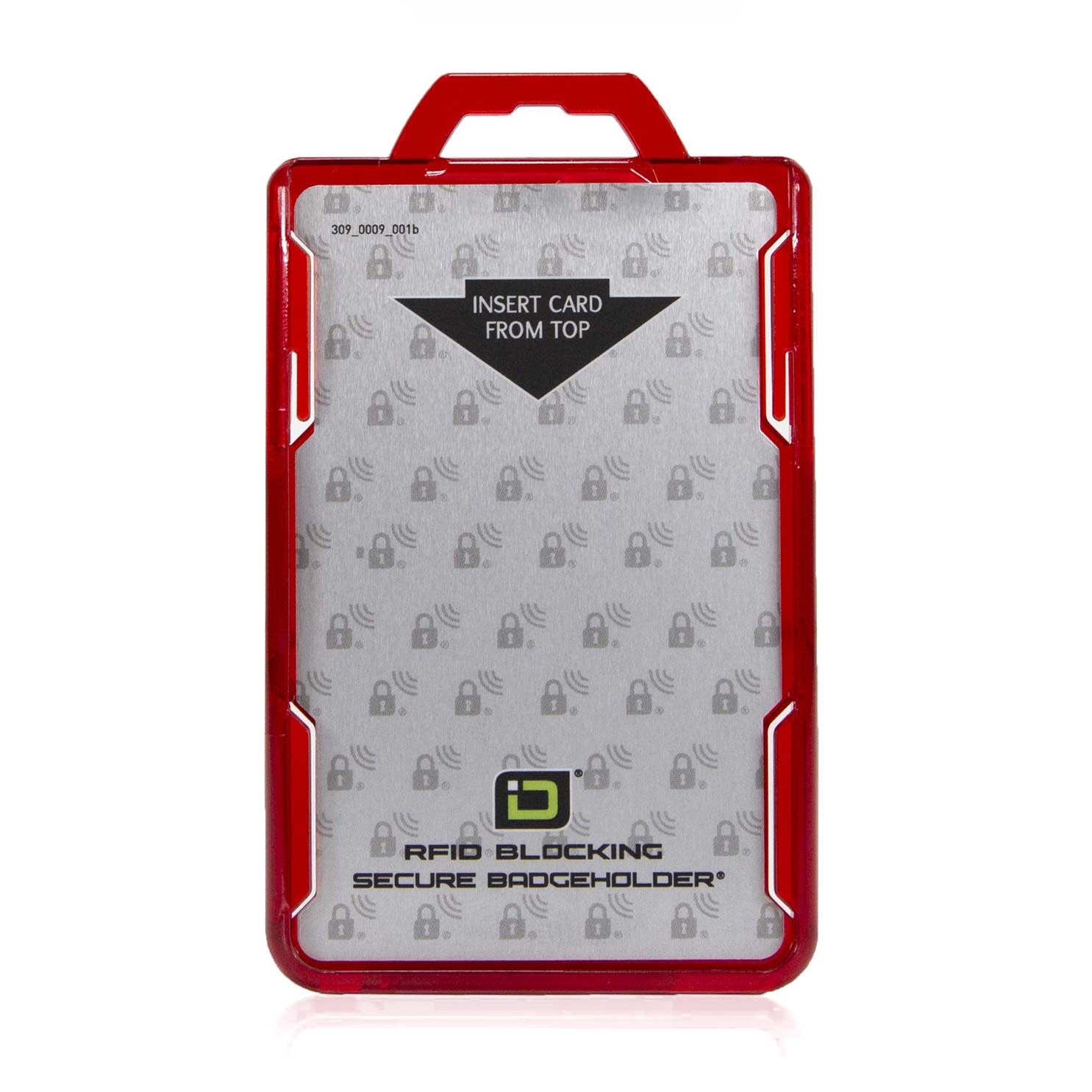 Secure Badge Holder BloxProx™ Lite PORTRAIT - Protects 125Khz HID Prox - 1 ID Card Holder - Red - IDSH5004 - 001B - Red