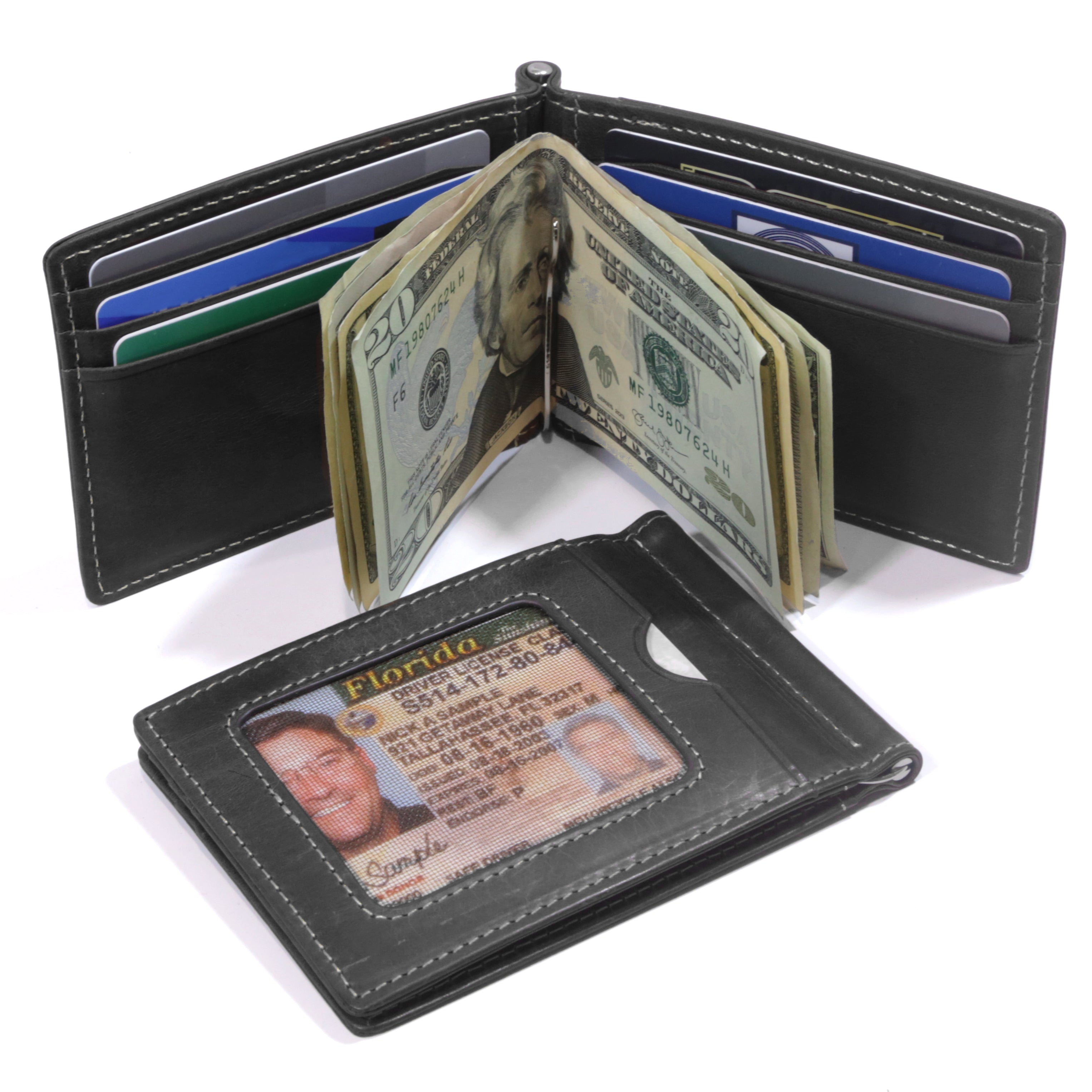 RFID Blocking Money Clip with ID Window
