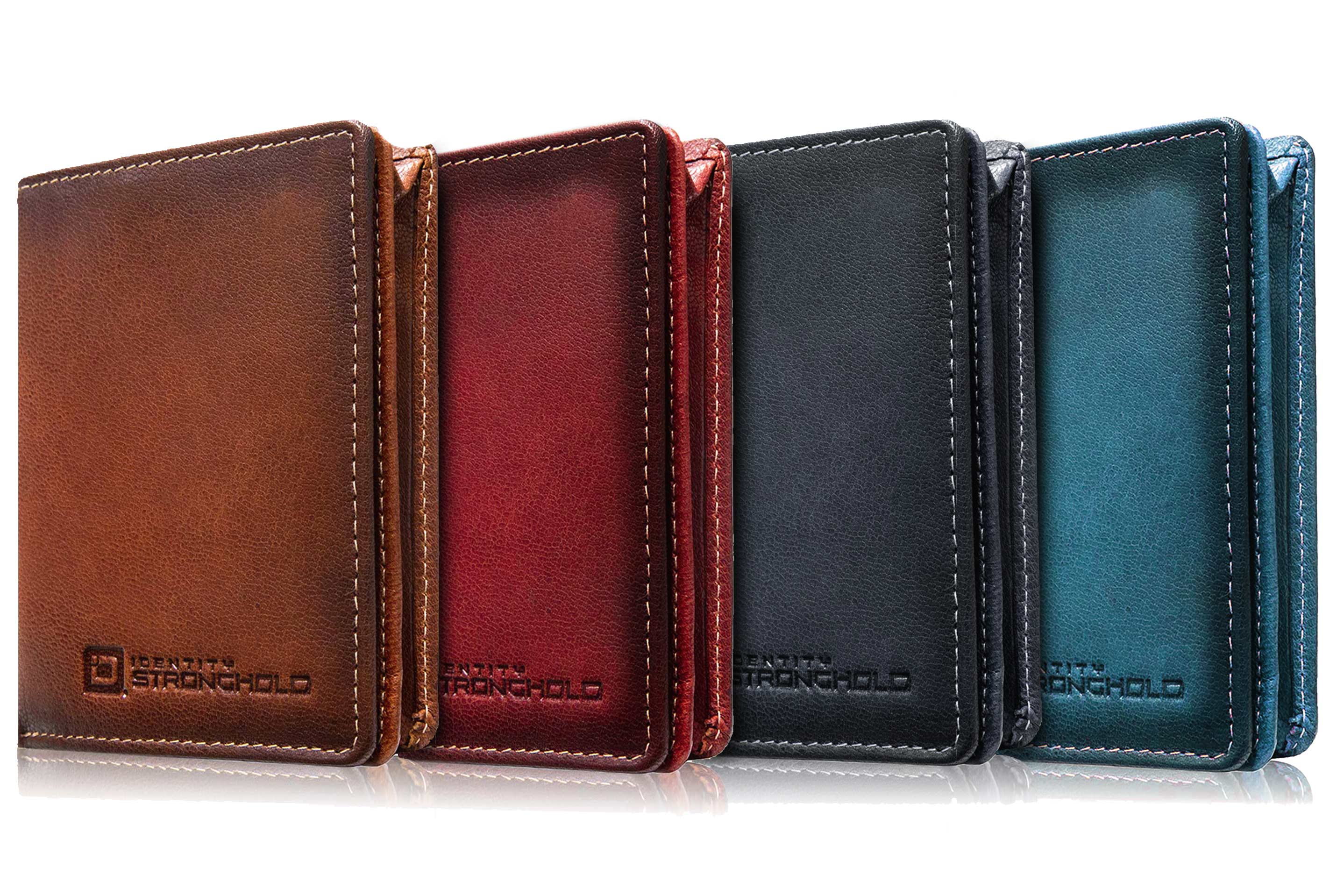 RICHPORTS Checkered Leather Wallets for Men with RFID Blocking