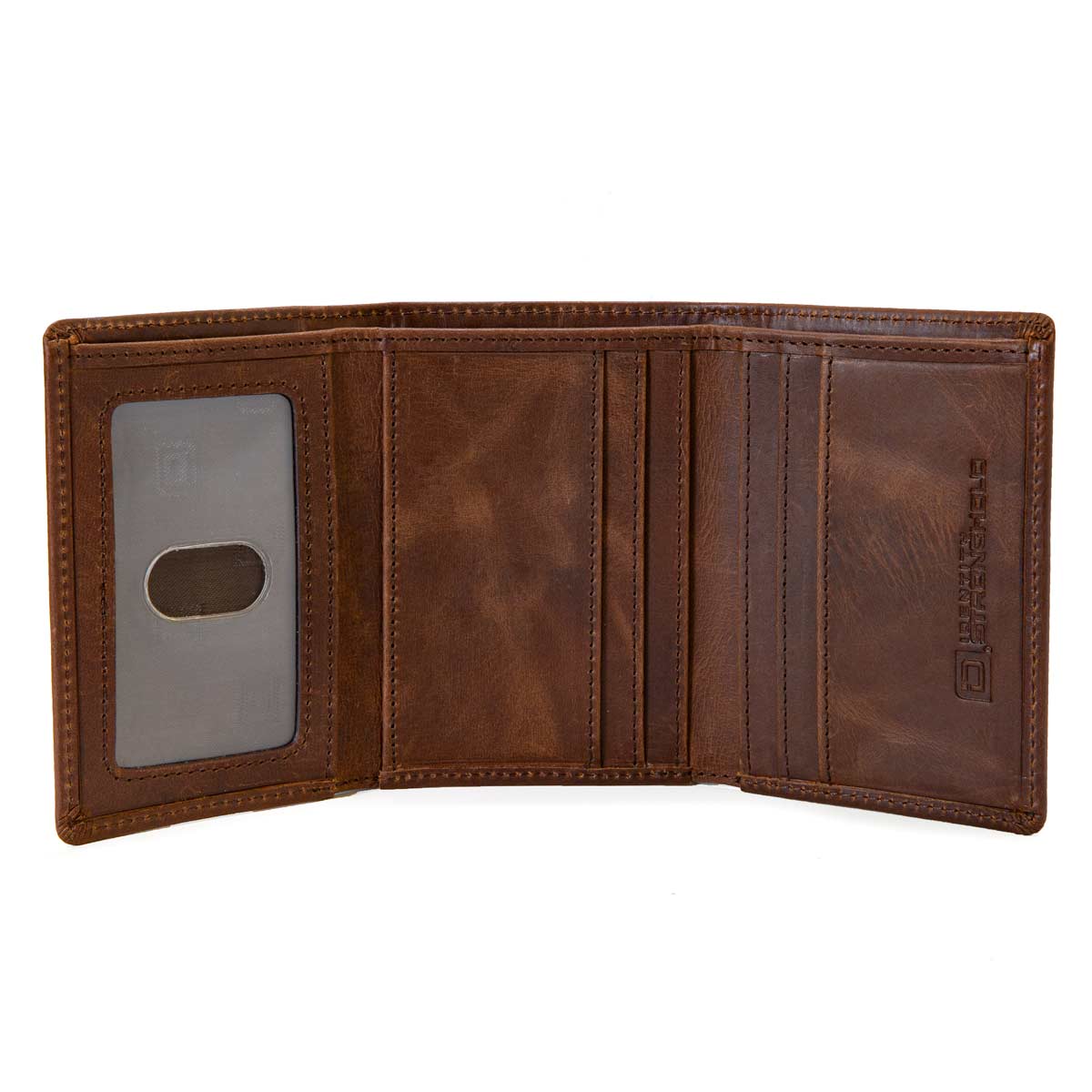 RFID Blocking Wallet for Men - Slim Buffalo Leather Trifold Wallet - Whiskey - IDSH7052 - whiskey