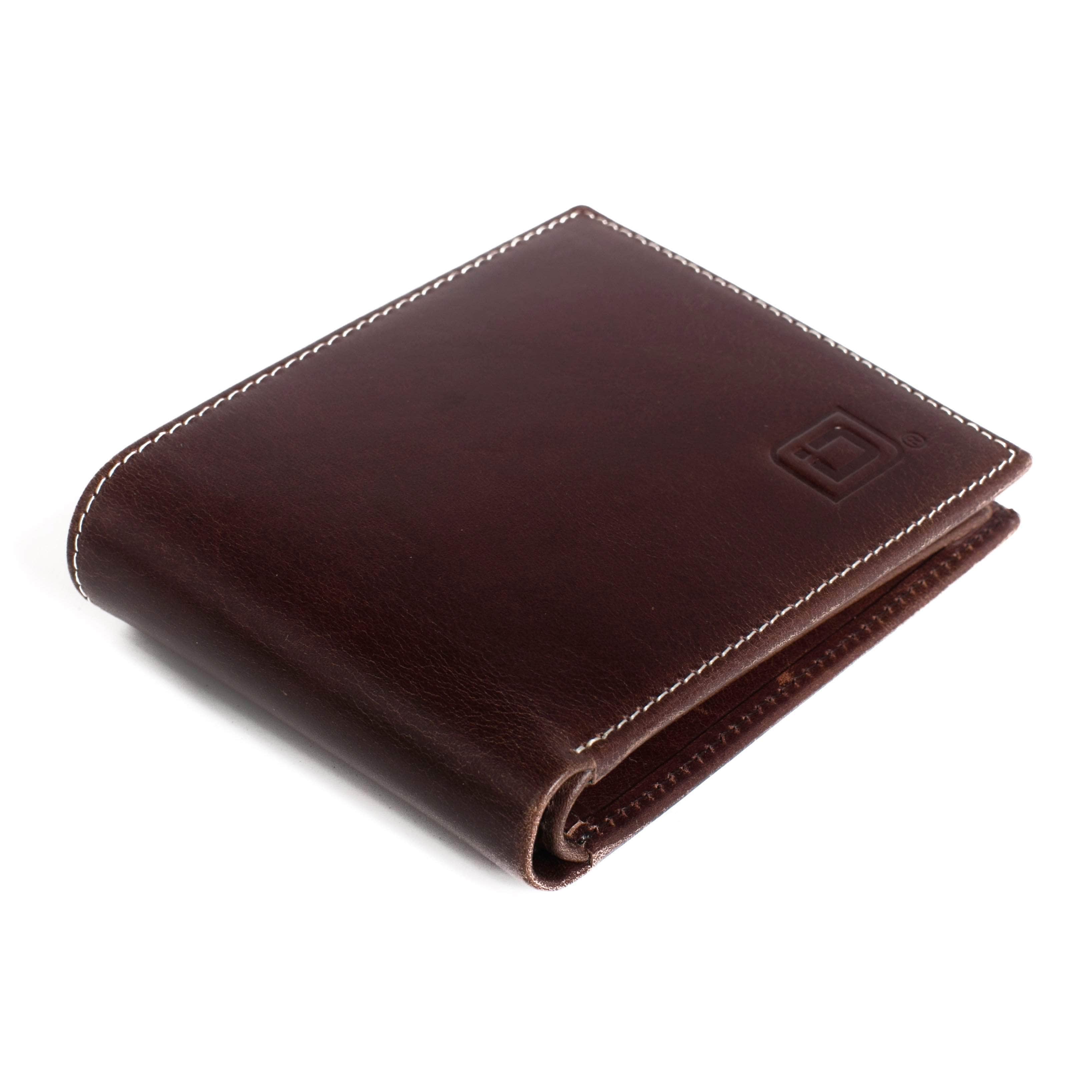 ID Stronghold Men's Wallet 6 Slot Bifold Stonewashed Leather Wallet