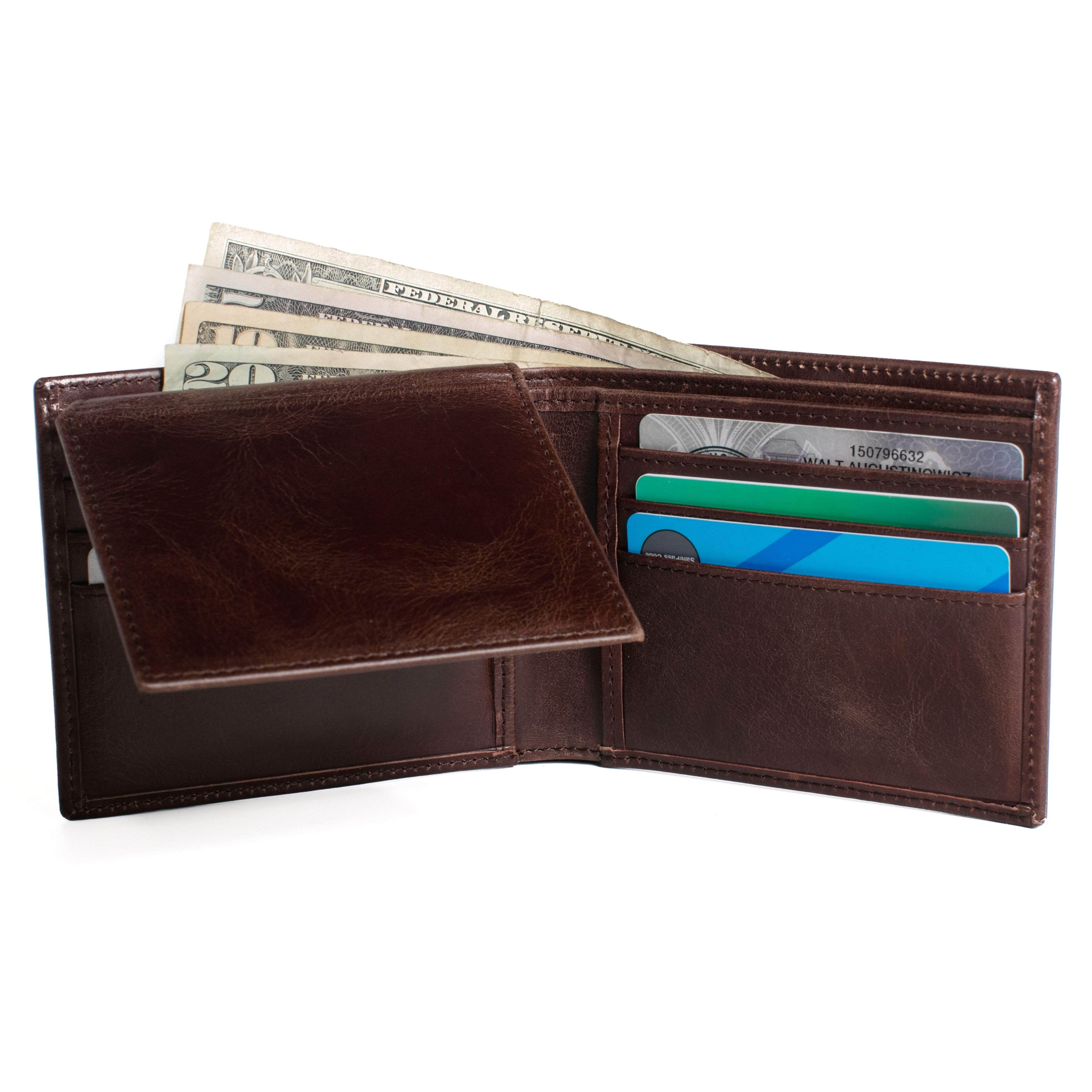 ID Stronghold Men's Wallet 6 Slot Bifold Stonewashed Leather Wallet